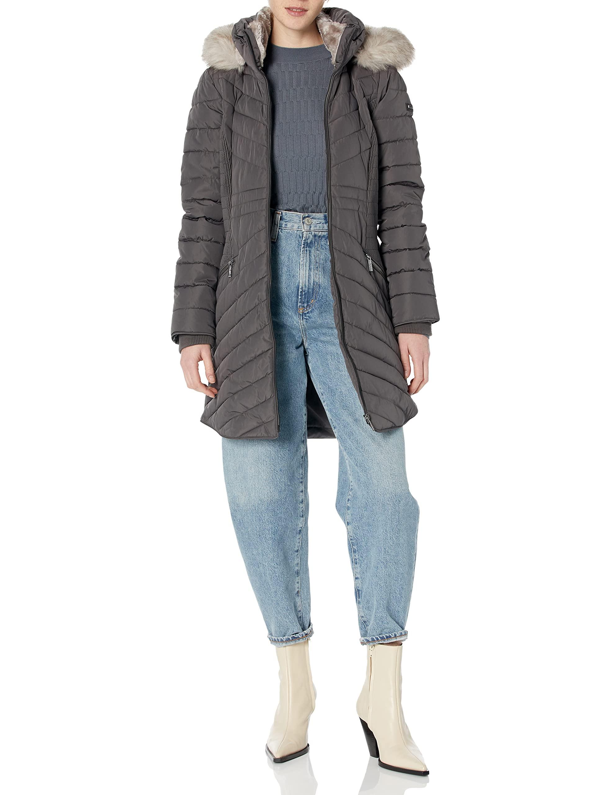 DKNY Down Puffer Coat in Blue Lyst