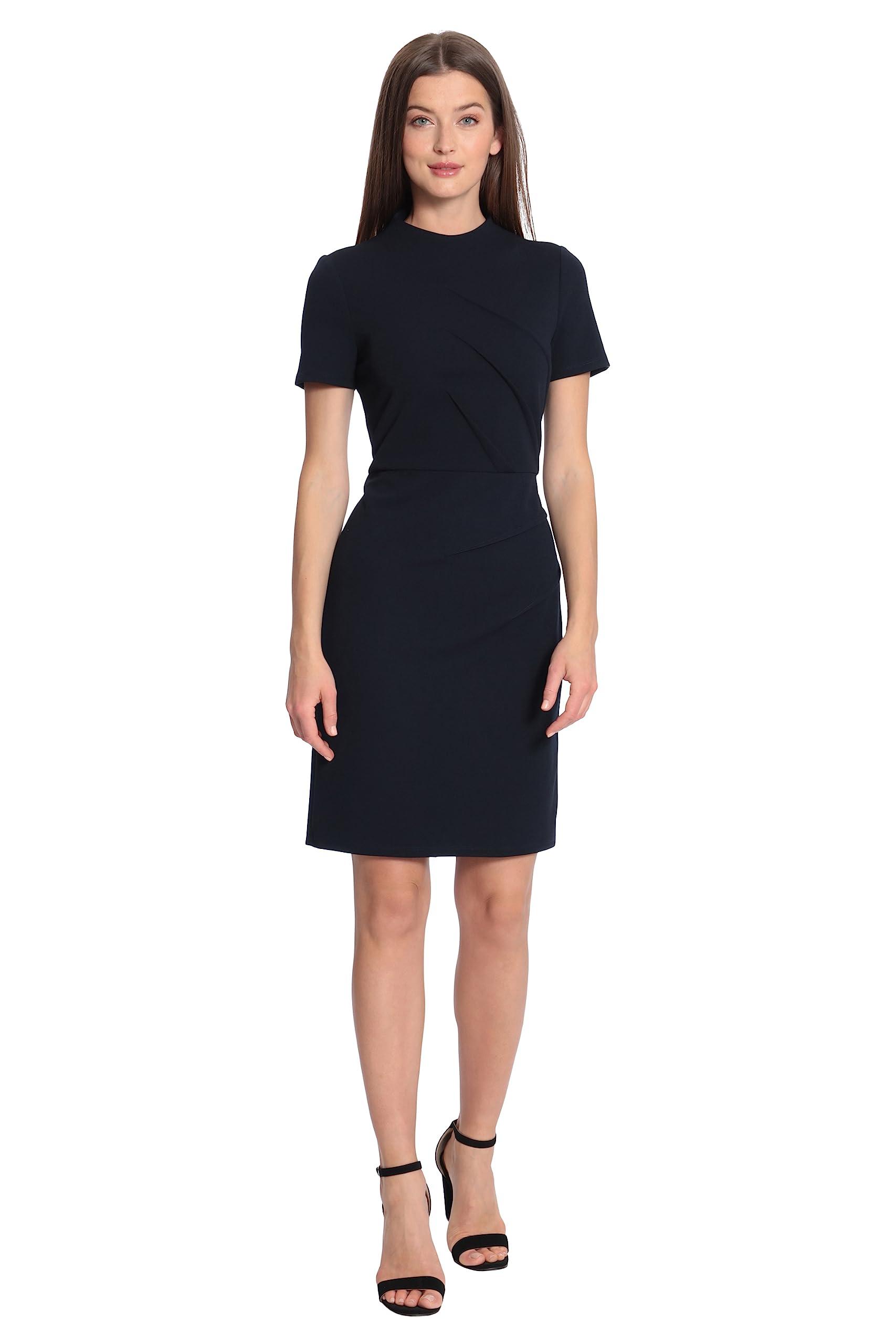 Maggy London Dart Detail Short Sleeve Sheath Dress in Blue Lyst