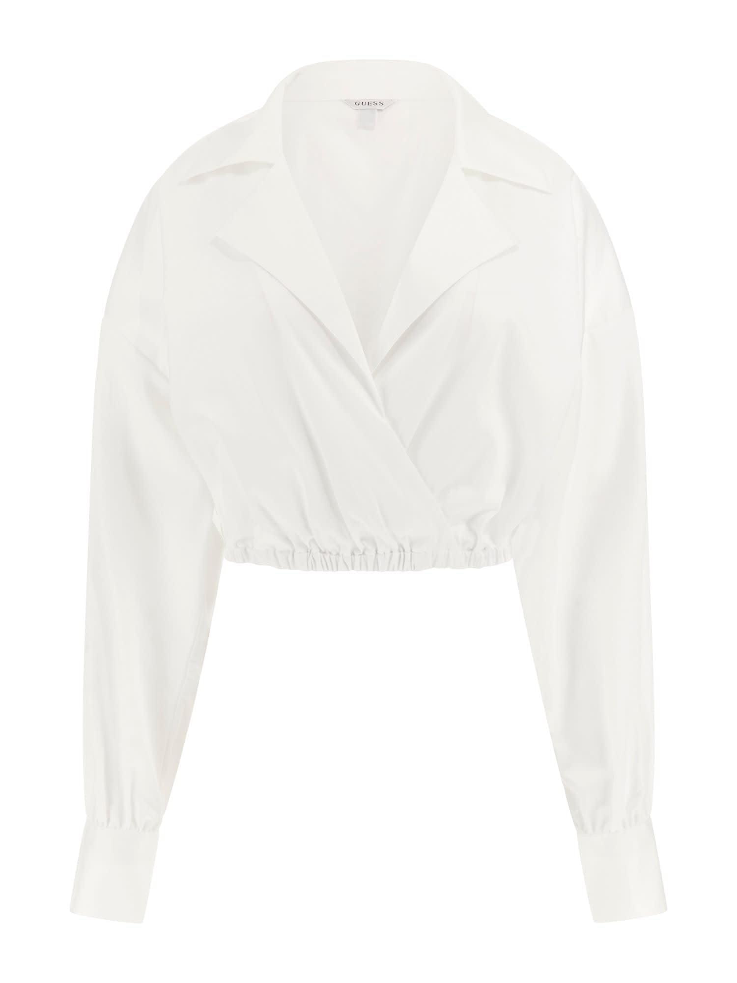 売れ筋商品|||ゲス カットソー トップス レディース Women's Caiden Long-Sleeve Crop Top Pure White GUESS Women's Long Sleeve Caiden Crop Top, Pure White at