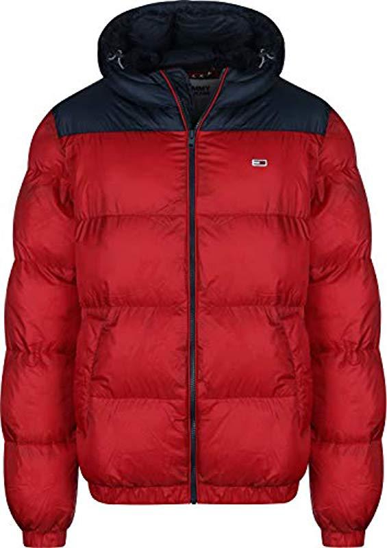 Tommy Hilfiger Denim Puffer Jacket With Down Fill Classics Collection Down  Coat in Red for Men - Lyst