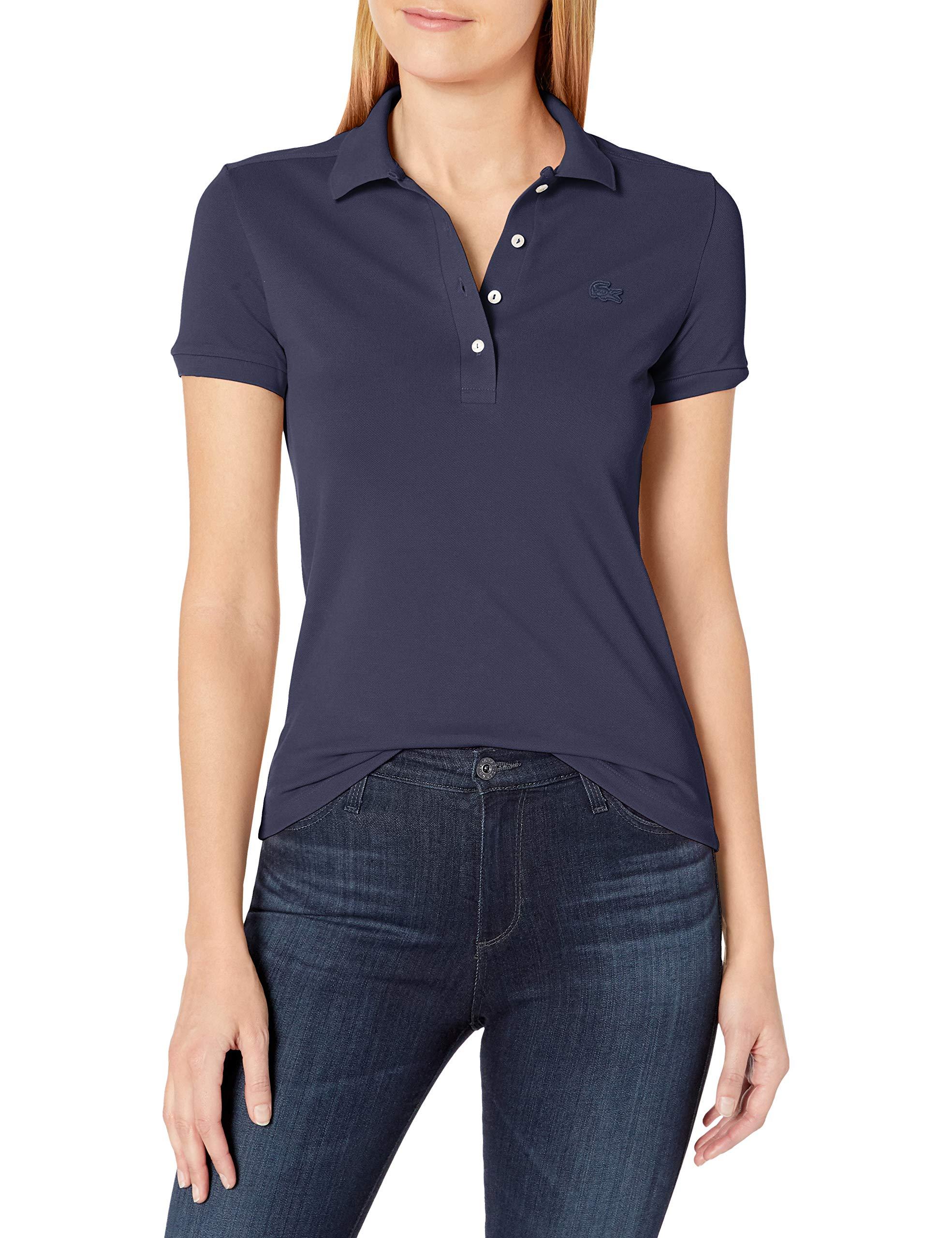 Lacoste Classic Short Sleeve Slim Fit Stretch Pique Polo in Deep Navy ...