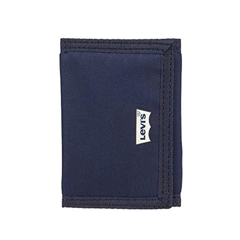 Levi's Synthetic Rfid Security Blocking Nylon Trifold Wallet in Navy (Blue)  for Men - Lyst