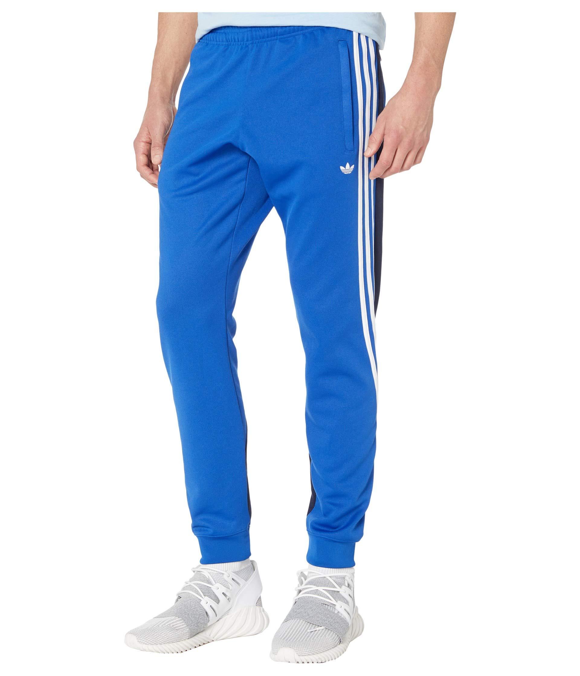 adidas Originals Cotton 3-stripes Wrap Track Pants in Blue for Men