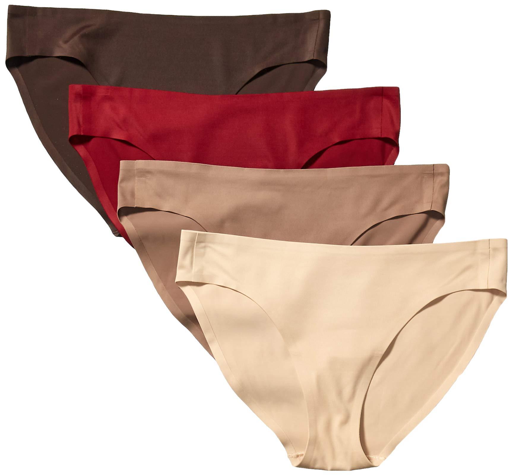 Essentials Womens 4-Pack Seamless Bonded Stretch Hipster Panty