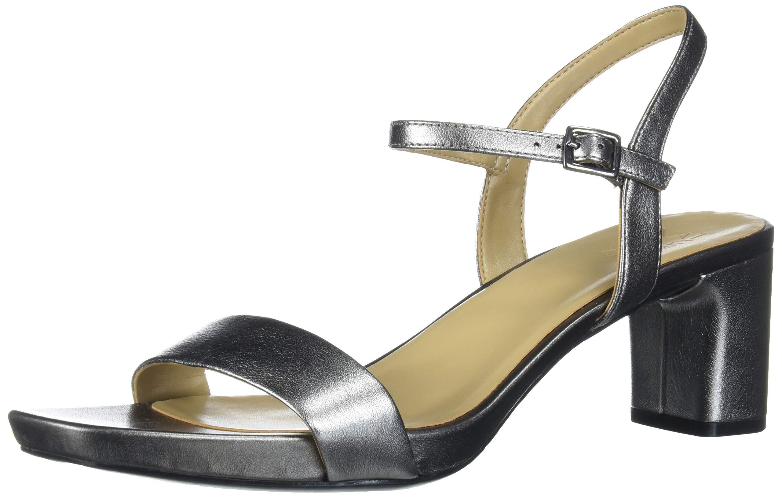 Naturalizer S Ivy Pewter Leather Heeled Sandals 11 N Grey in Gray - Lyst