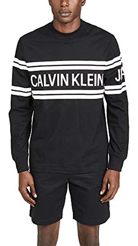 Calvin Klein Varsity Curve Logo T-shirt in Black for Men
