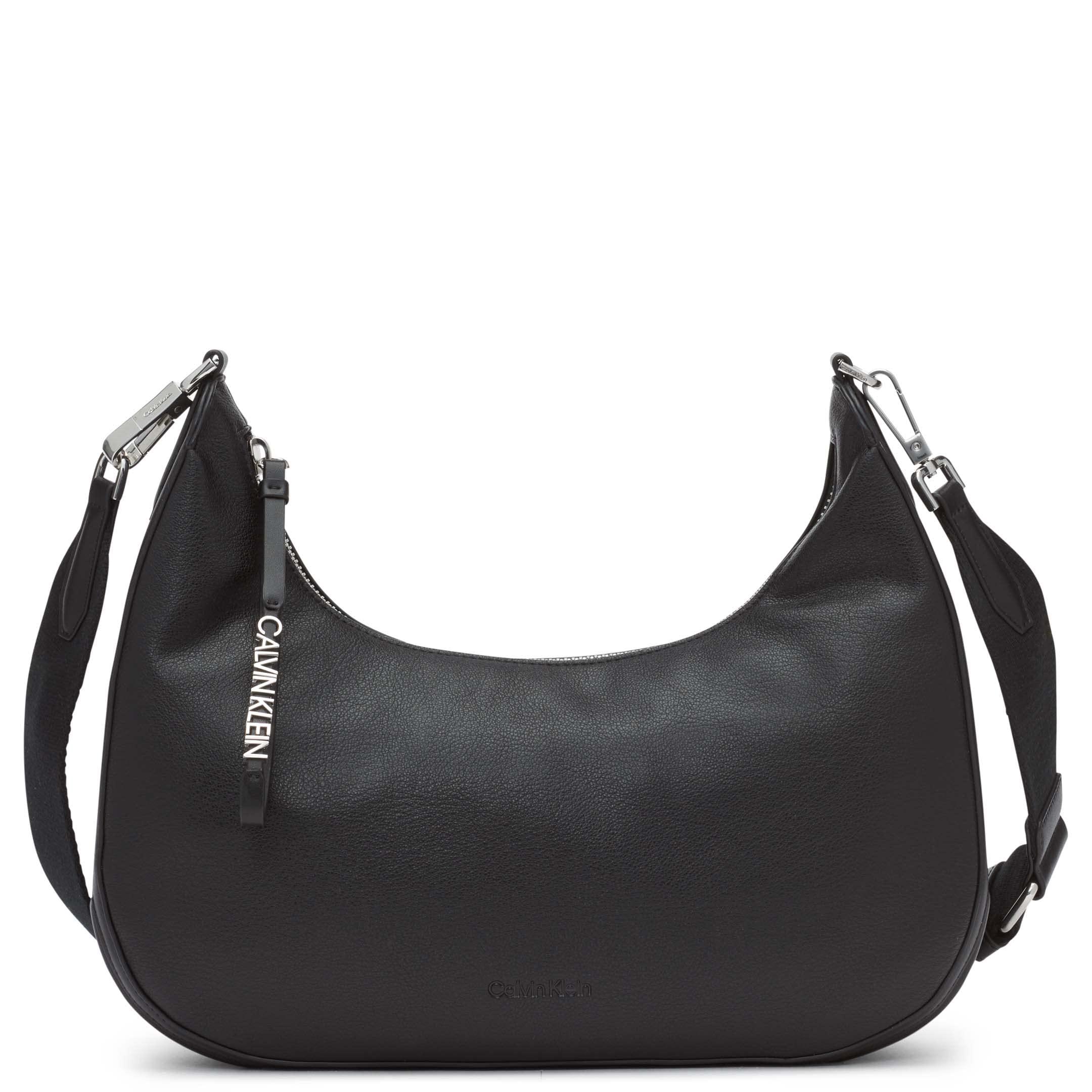 Calvin Klein Clay Top Zip Hobo Shoulder Bag in Black | Lyst