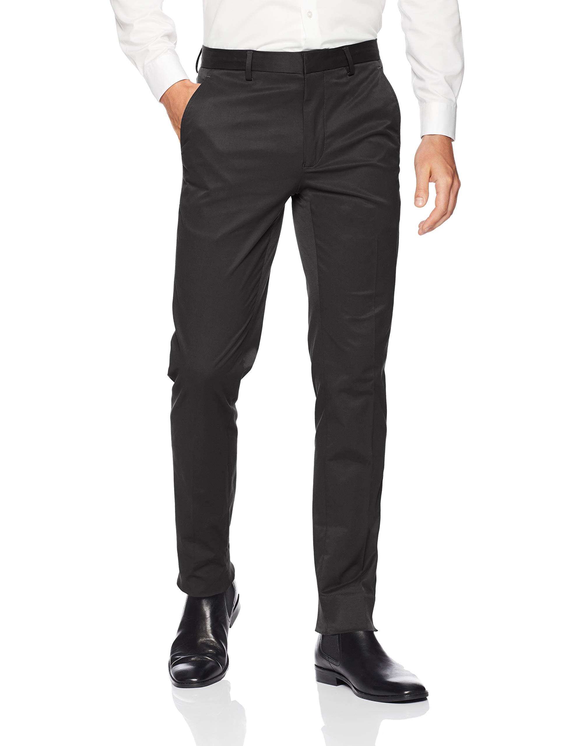 TAHARI Mens 4-Way Stretch Cotton Tech Flat Front