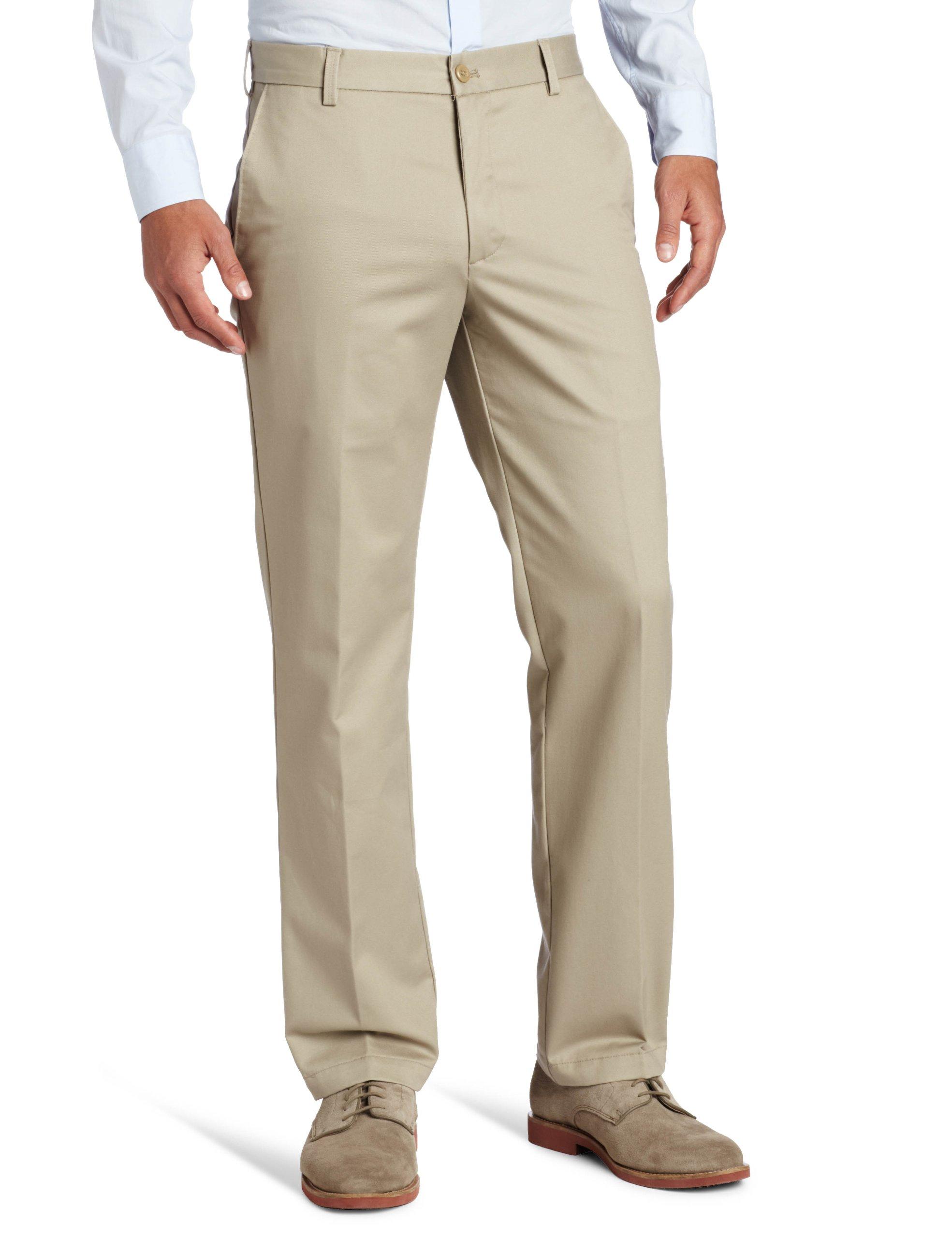 Izod Cotton American Chino Flat Front Classic Fit Pant in Khaki ...