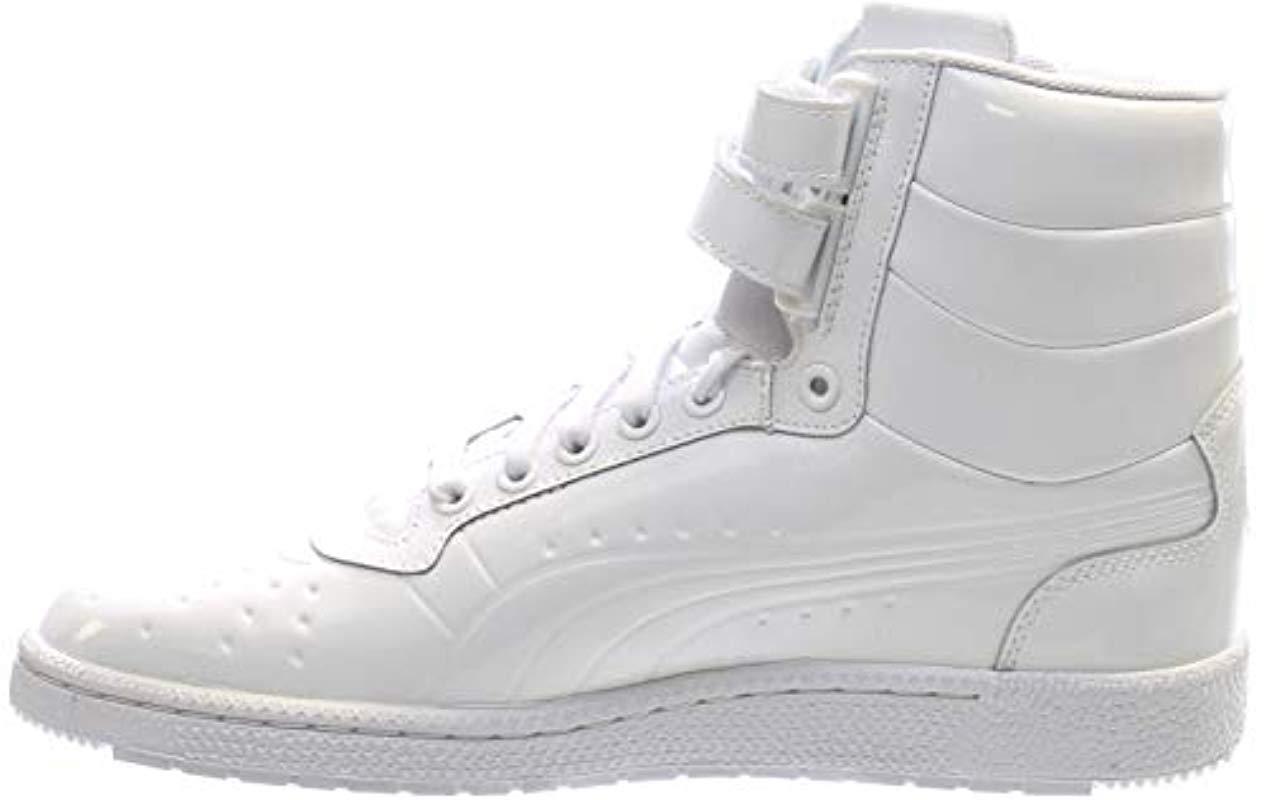 PUMA Sky Ii Hi Patent Emboss Fashion Sneaker in White for Men | Lyst