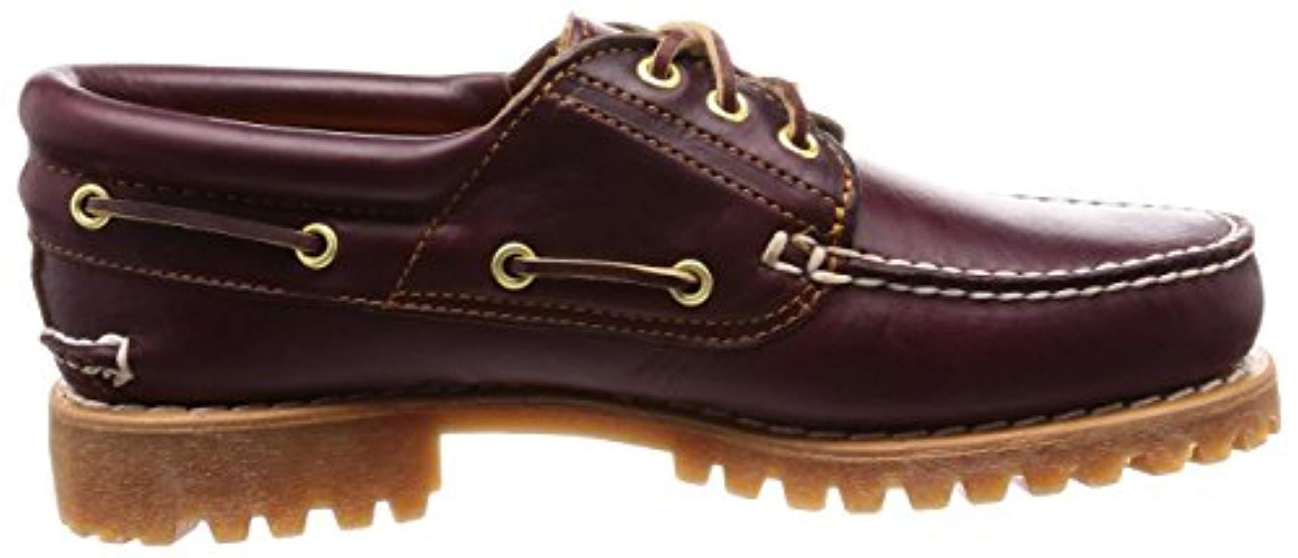 timberland 3 eye classic lug boat shoe brown leather