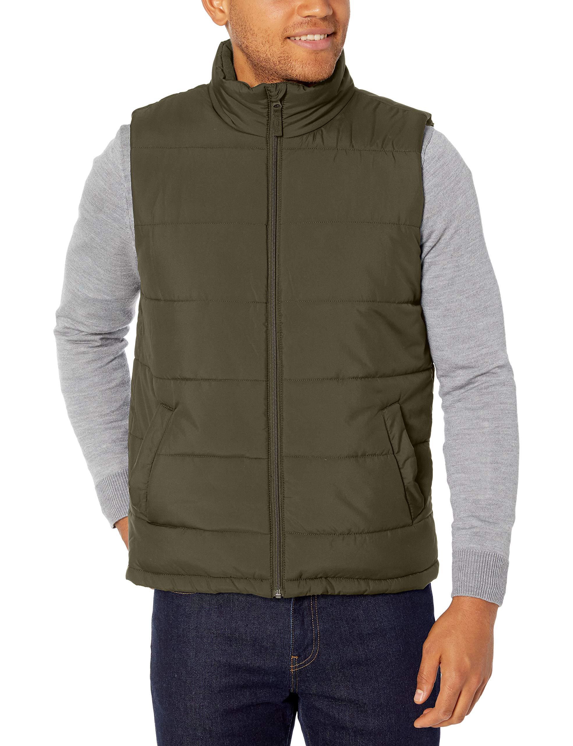 Amazon Essentials Mid-weight Puffer Vest in Olive (Green) for Men - Lyst