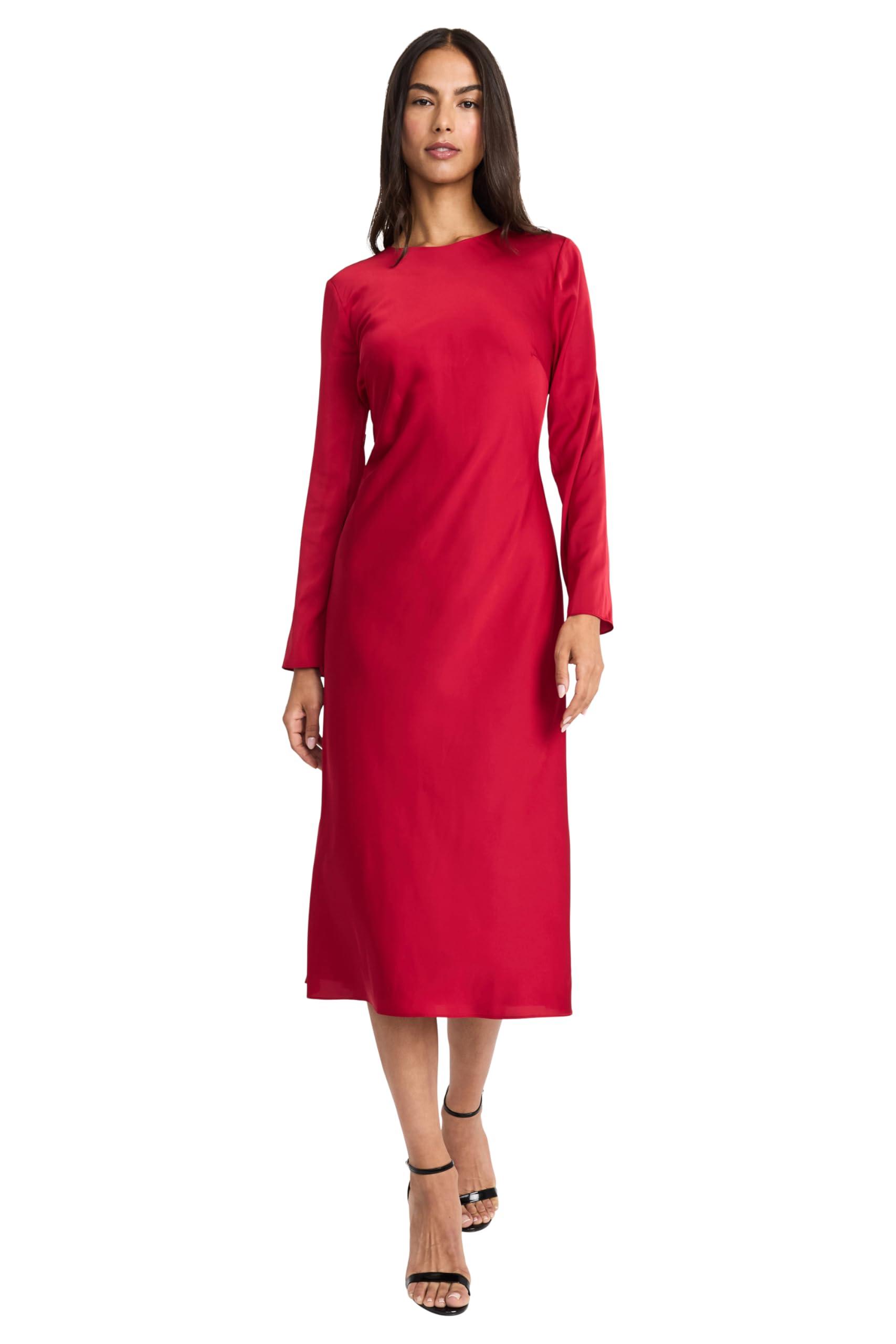 Donna Morgan Women's Bow Neck Pleated Dress – Geometric Print, Twill Fabric, Lined Midi Dress - View #6