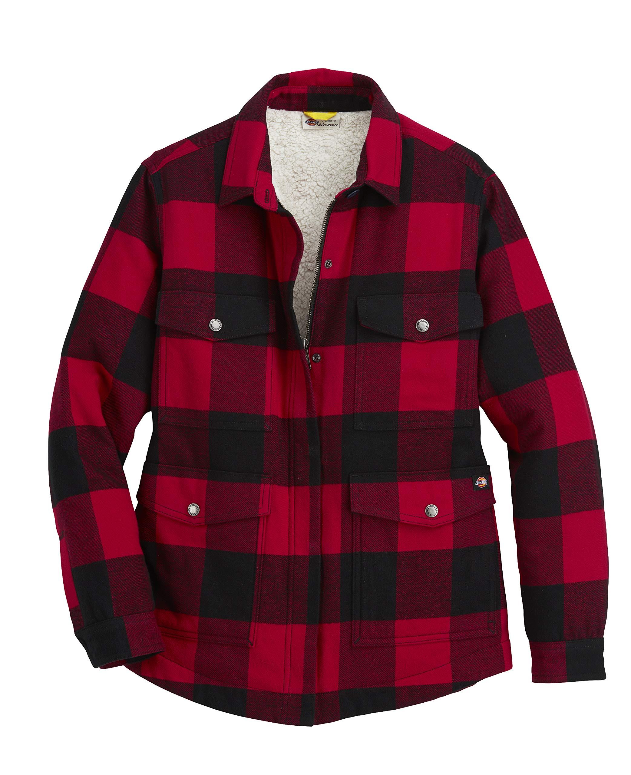Dickies Flannel  Sherpa Lined Chore Coat  in Red Lyst