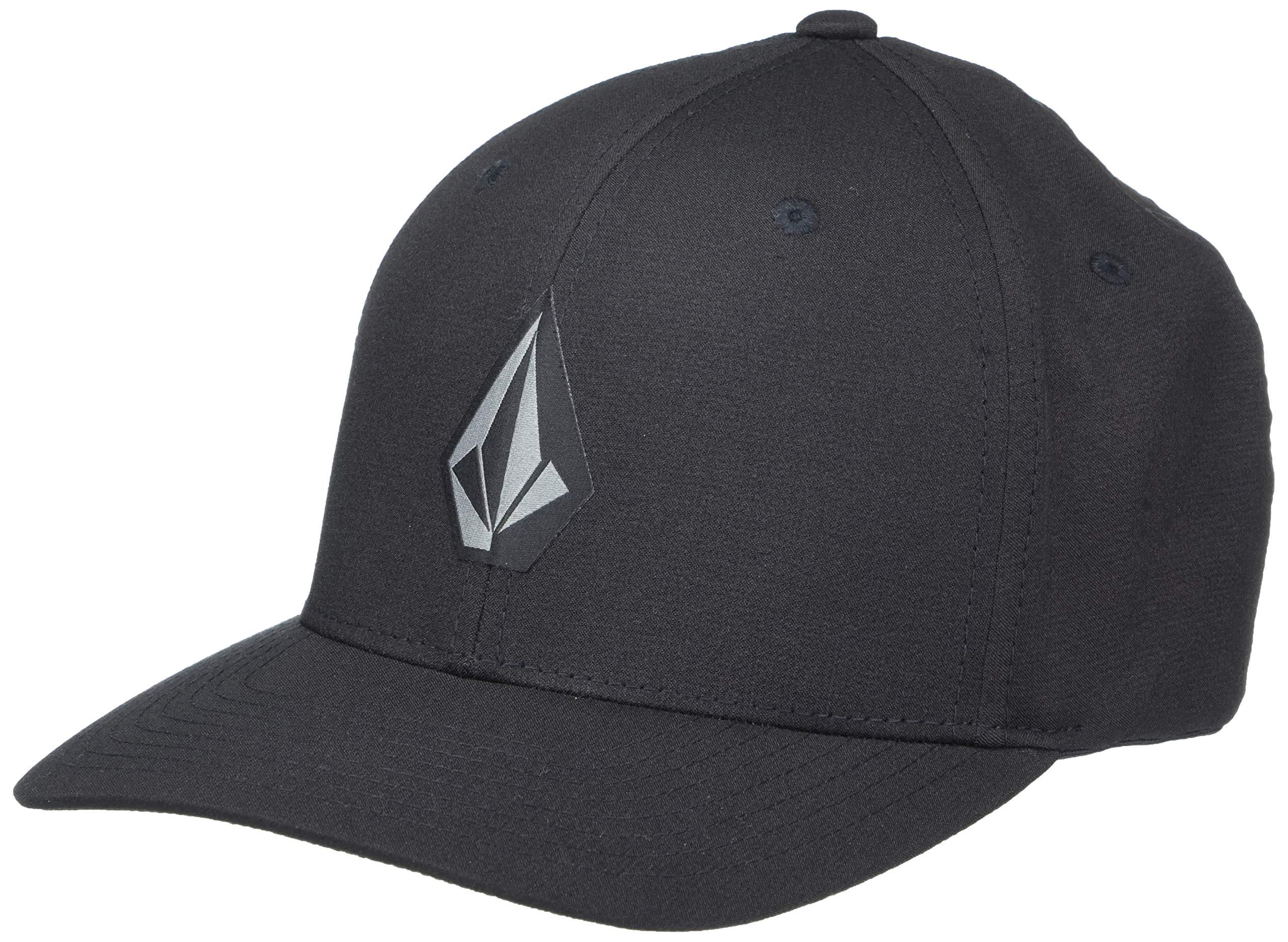 Download Volcom Mens Stone Tech Flex Fit Hat Baseball Cap in Black ...