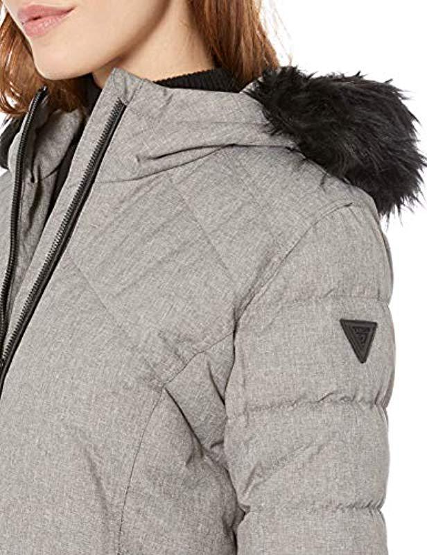 guess fur hood coat