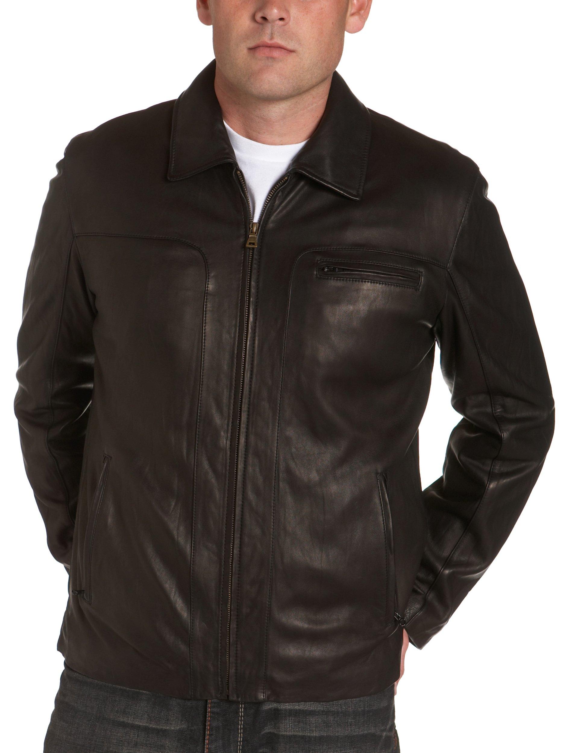 Cole Haan Washed Lamb T Front Jacket in Black for Men Lyst