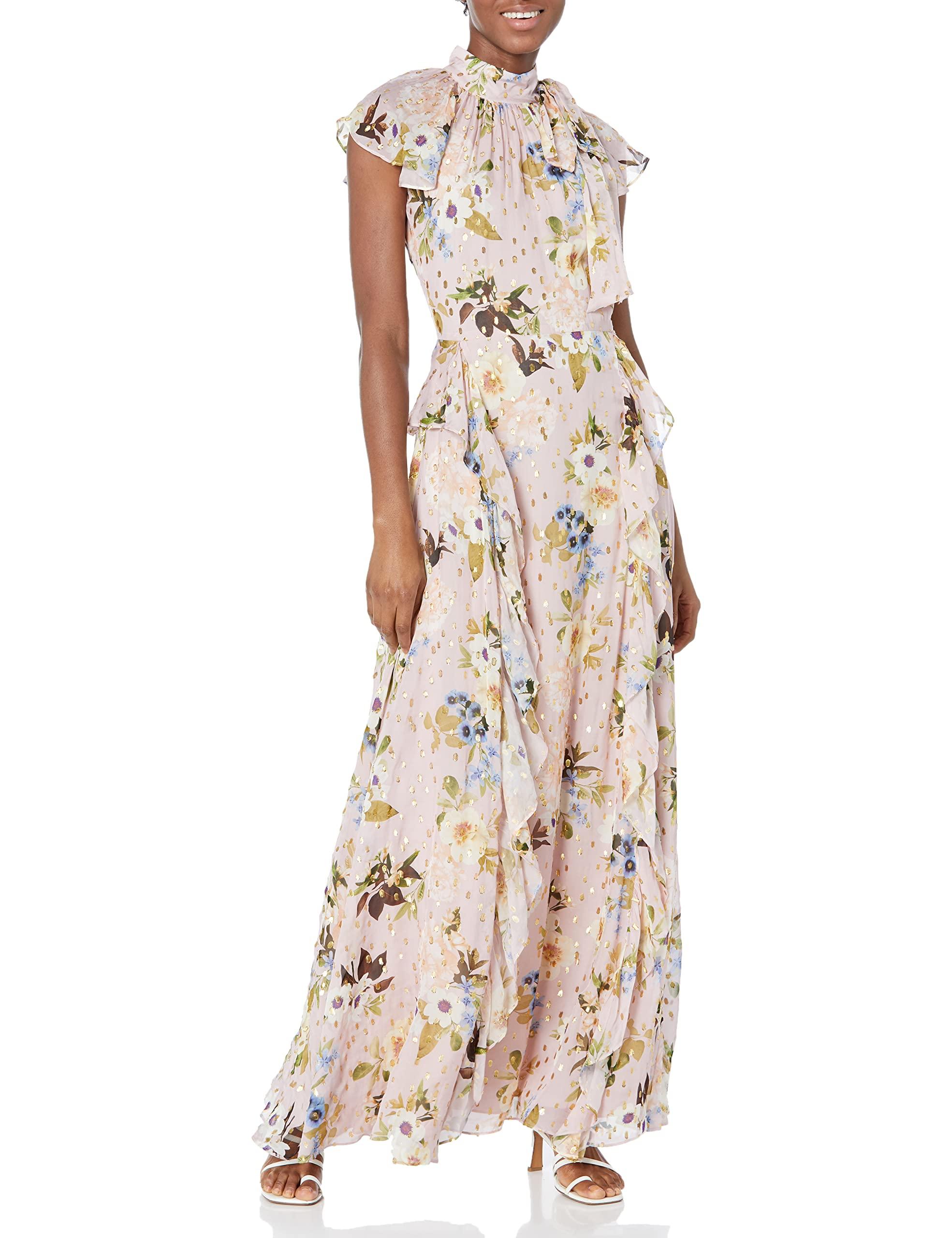 Shoshanna Asteri Magnolia Floral Gown in Natural | Lyst