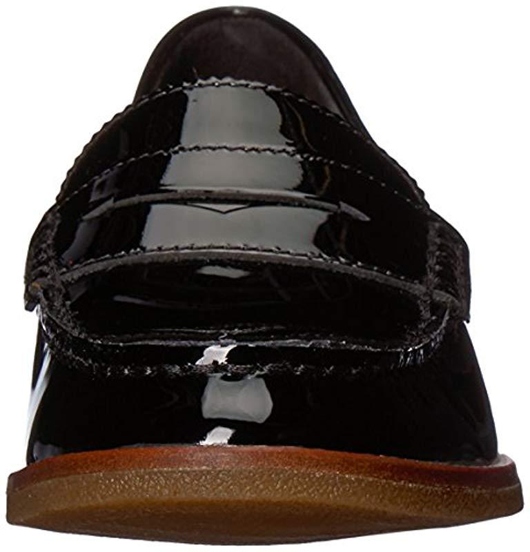 sperry black patent loafers