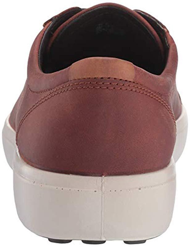 ecco men's soft 7 sneaker cognac