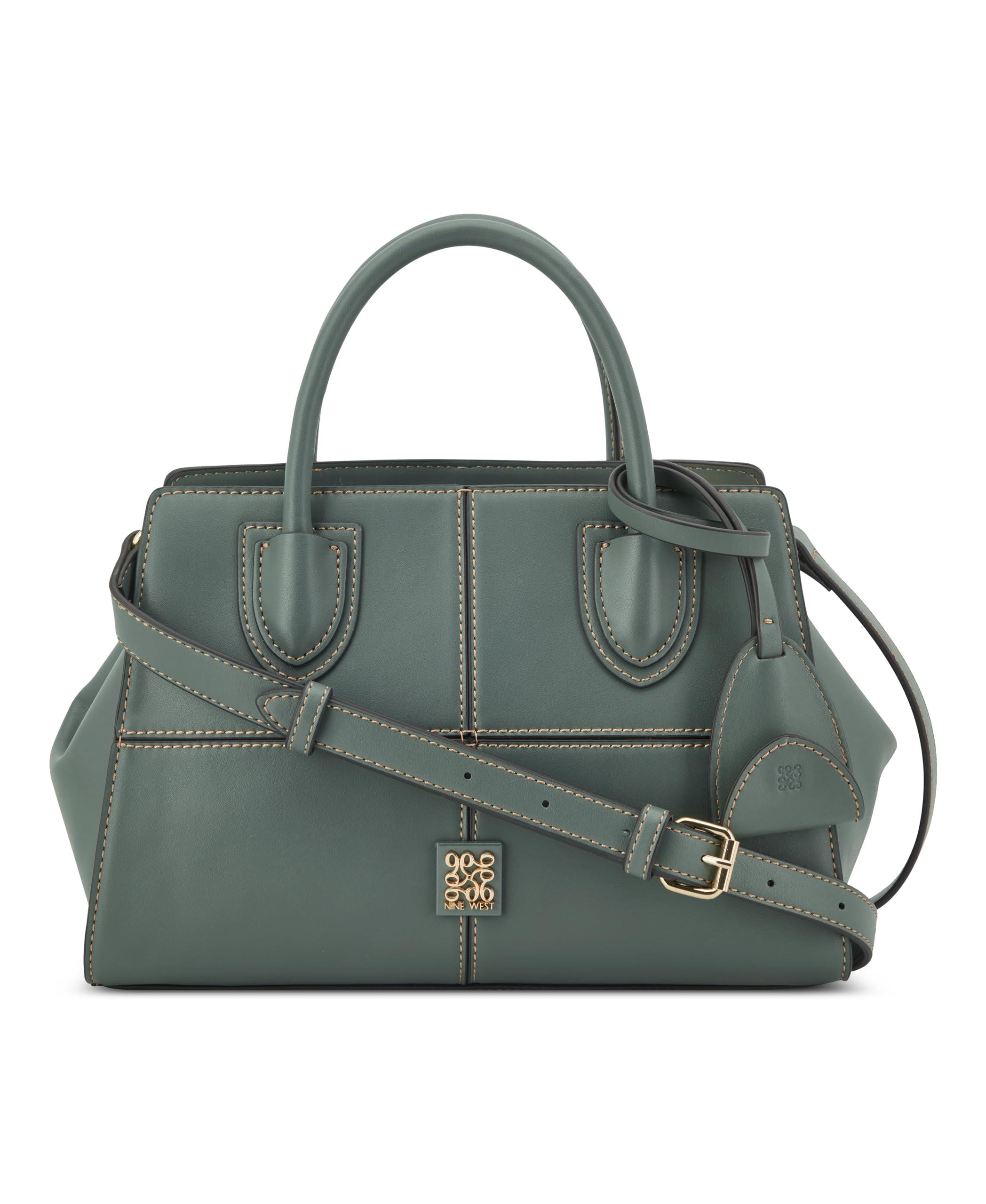 Nine West Paxtin Medium Satchel Bag in Green | Lyst