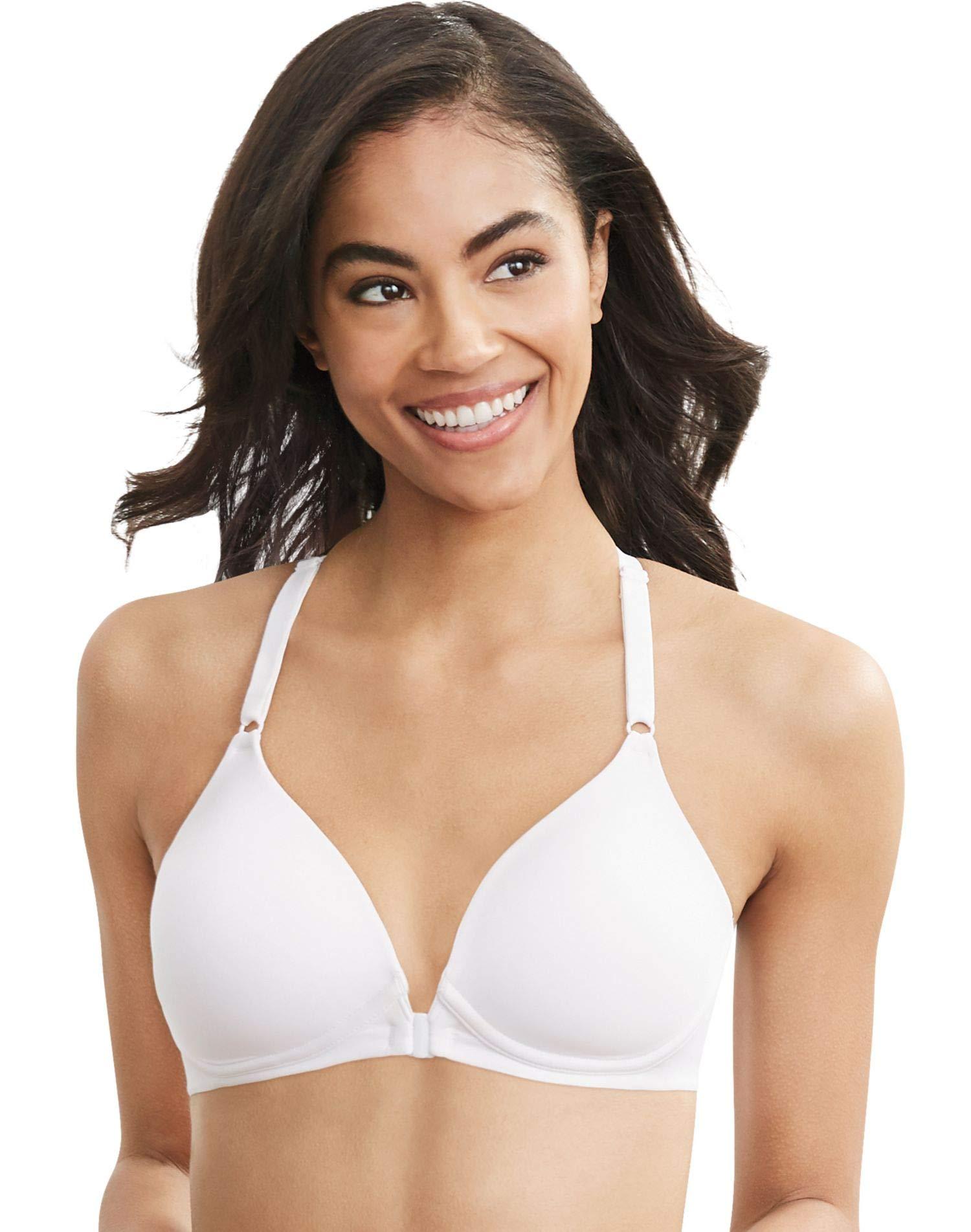 Hanes Oh So Light Front Close Wireless Bra in White | Lyst