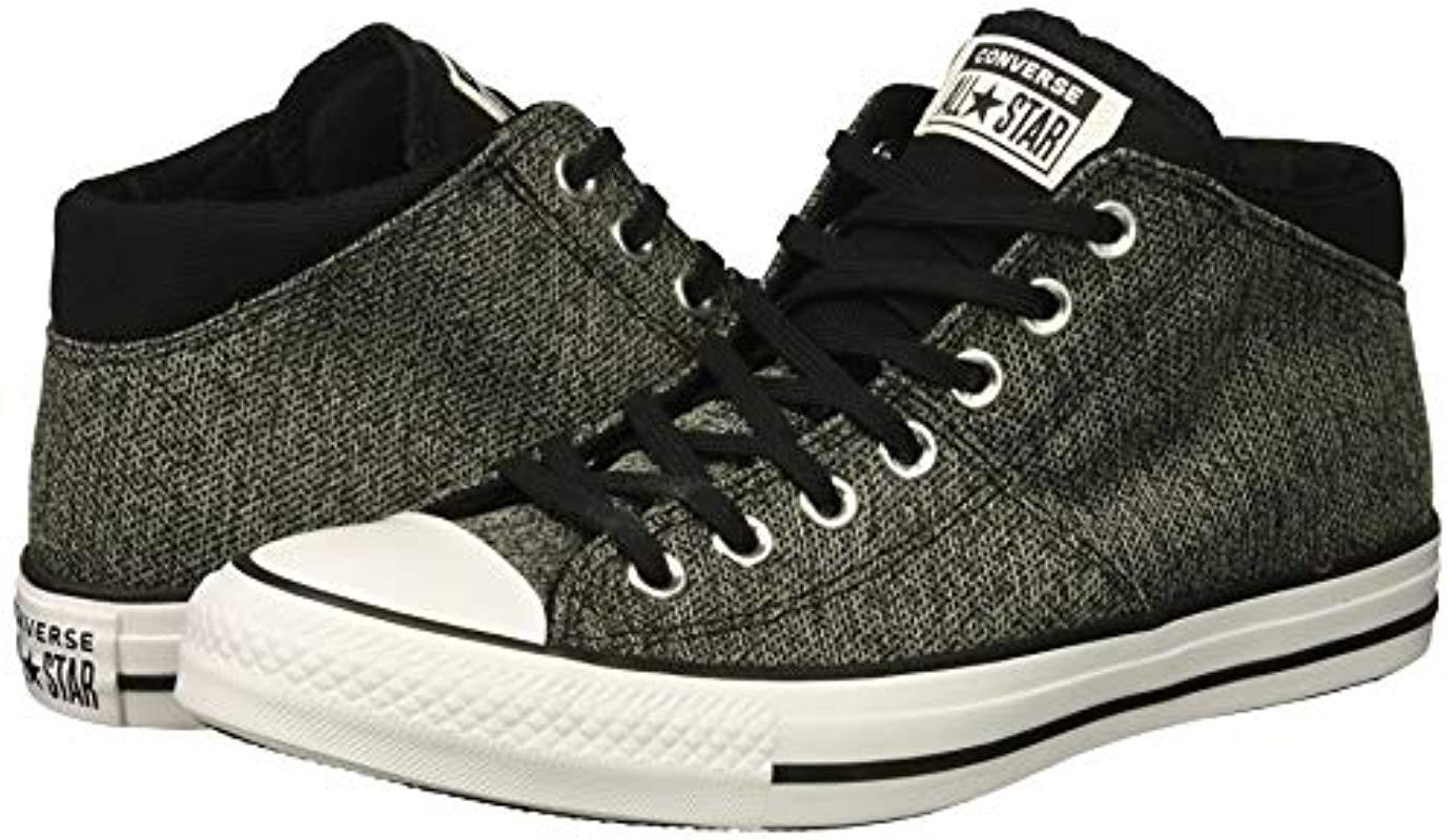 Converse Chuck Taylor All Star Knit Madison Mid Sneaker in Black | Lyst