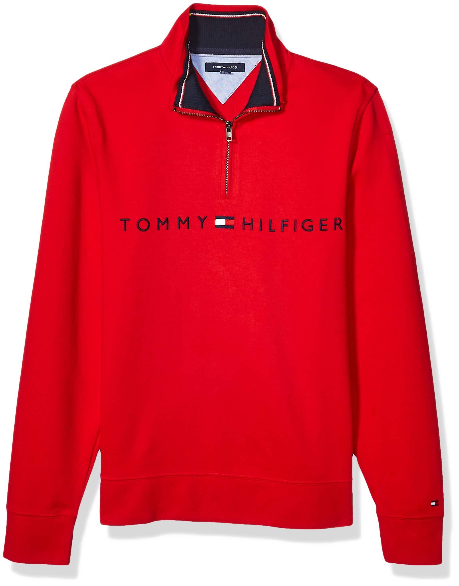 Tommy Hilfiger 1/4 Zip Mockneck Sweatshirt in Red for Men Save 68 Lyst