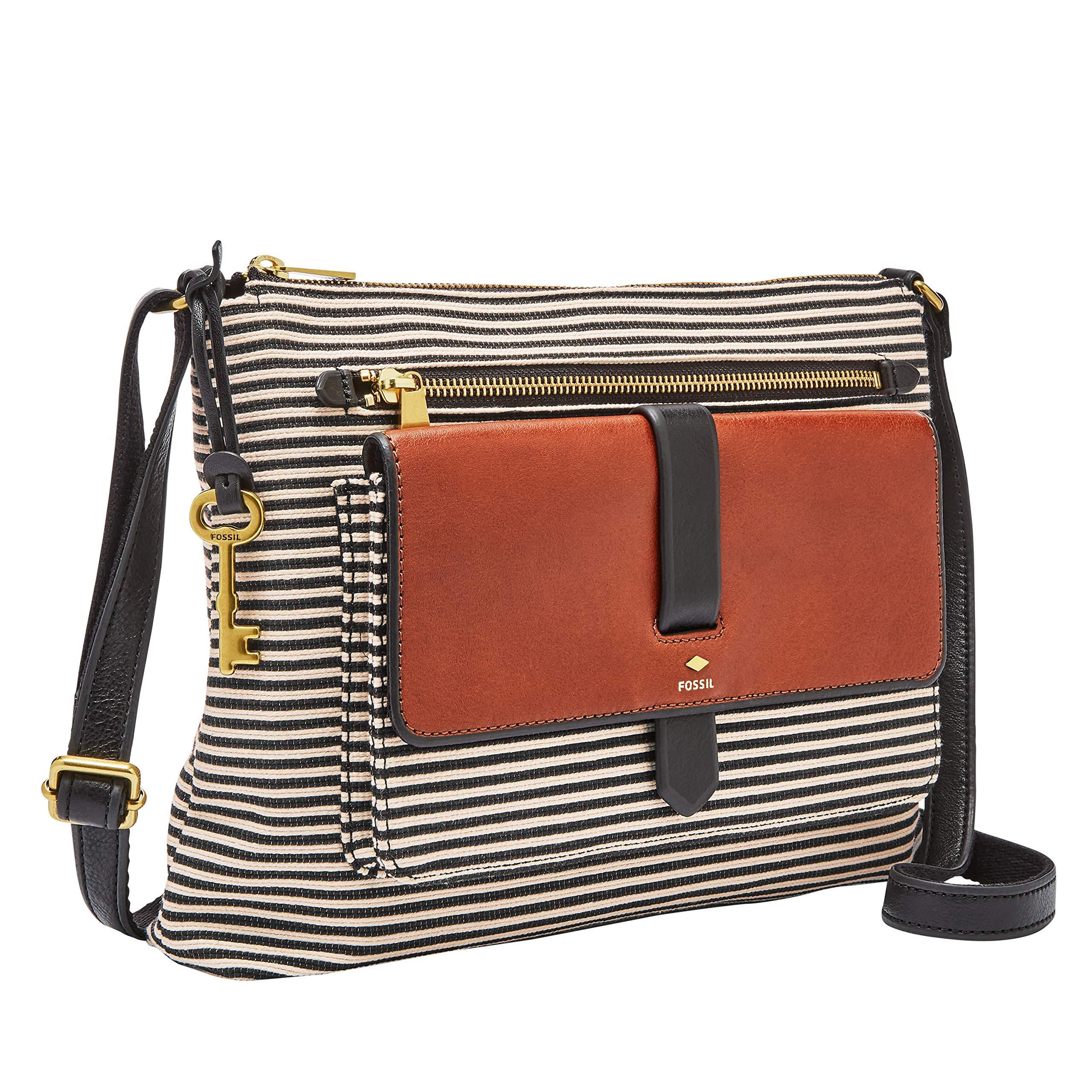Fossil Kinley Fabric Crossbody Handbag in Black Stripe (Black) - Save ...