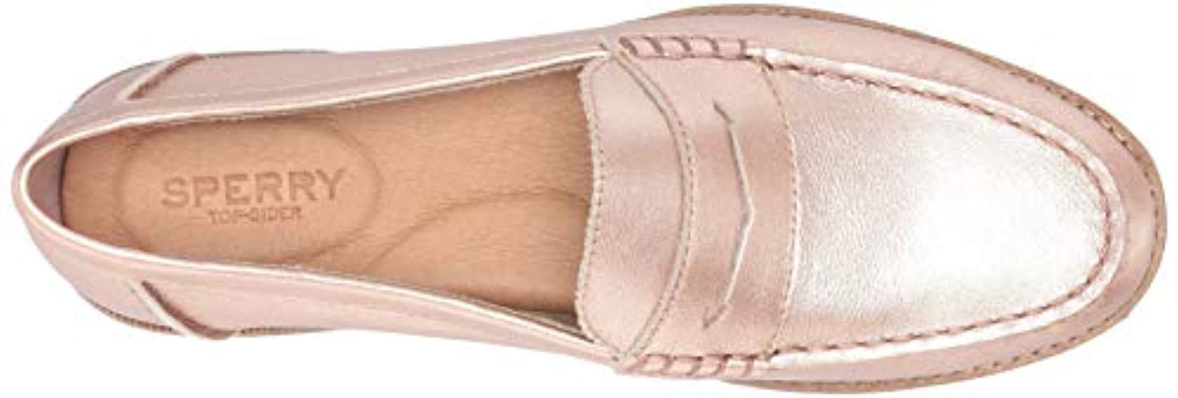 sperry rose gold loafers