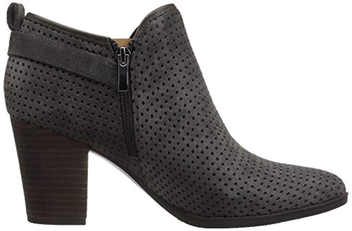 Franco Sarto Suede Dakota Ankle Boot in Charcoal Grey (Gray) - Lyst