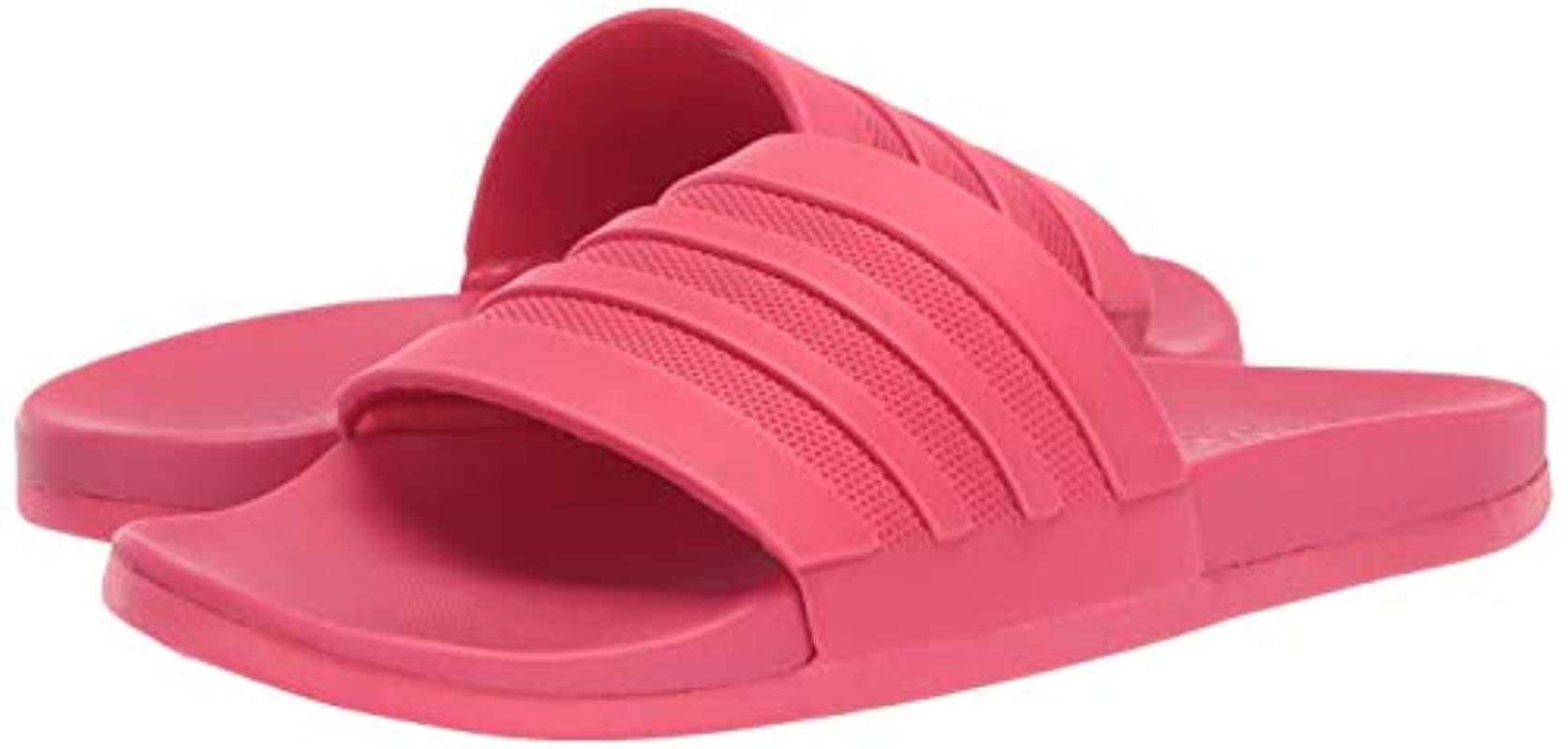 pink adidas cloudfoam slides