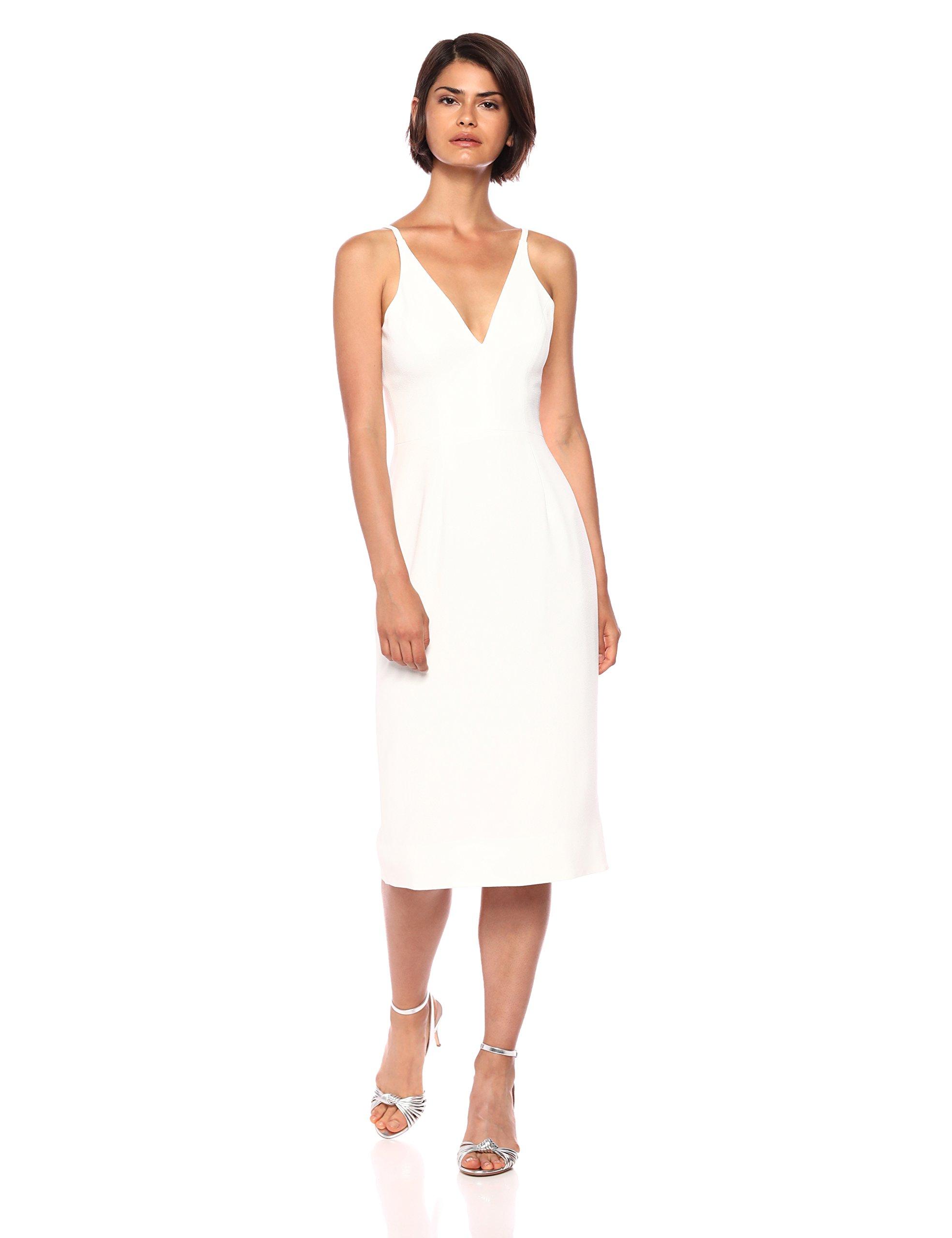 Dress the Population Lyla Plunging Sleeveless Fitted Midi Sheath Dress in White - Save 64% - Lyst