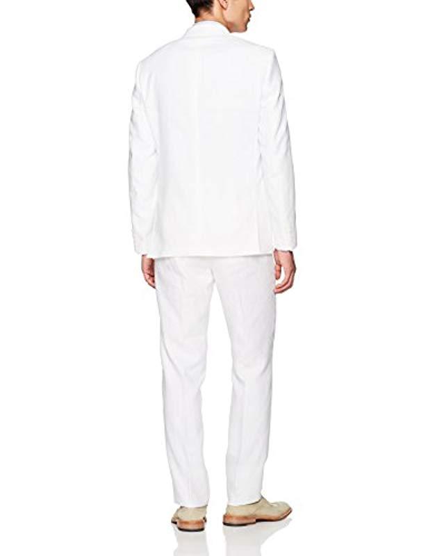 Calvin Klein Extreme Slim Fit Linen Suit in White for Men | Lyst