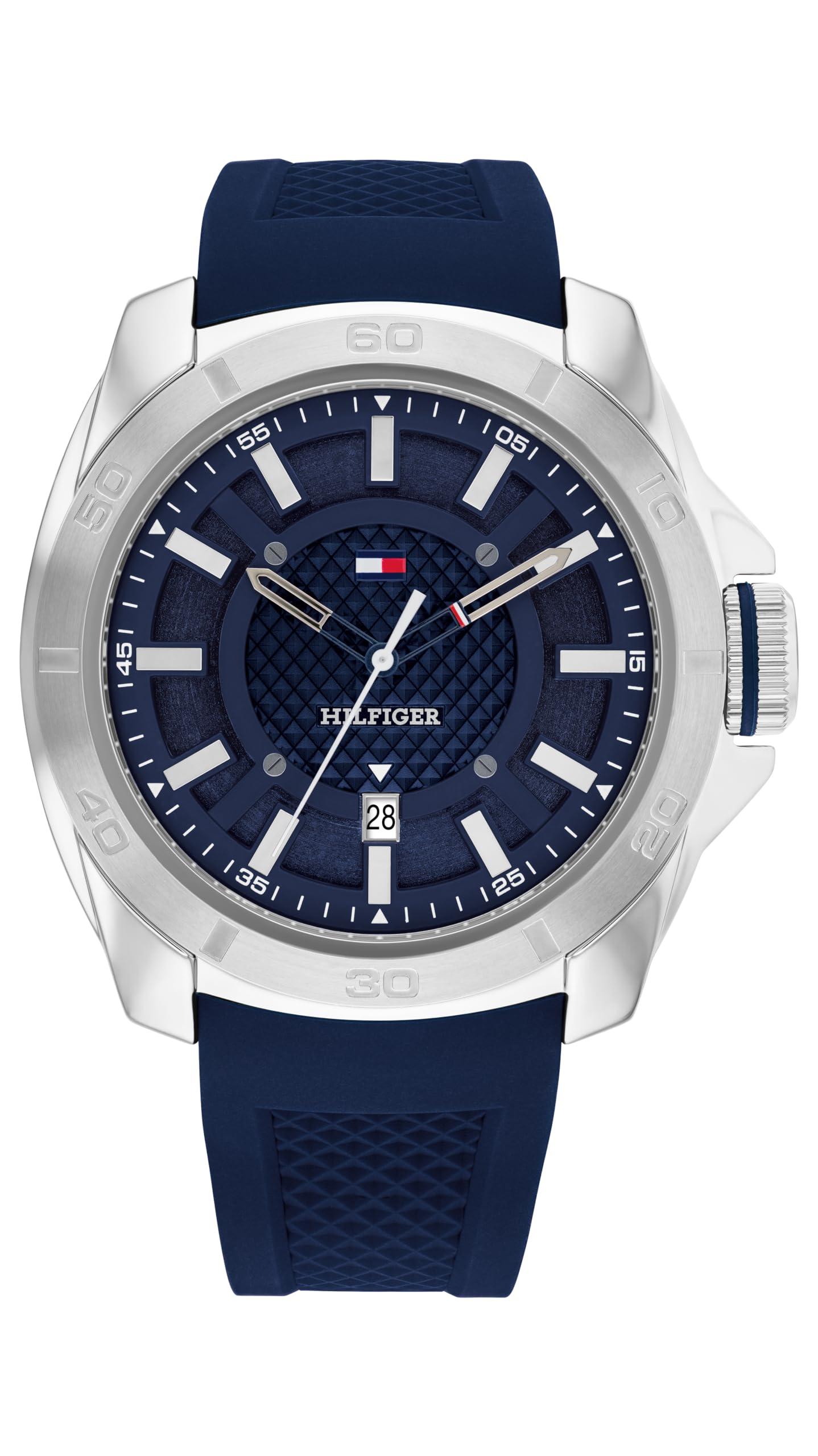 Tommy Hilfiger 3h Quartz Watch Durable Silicone Wristwatch For