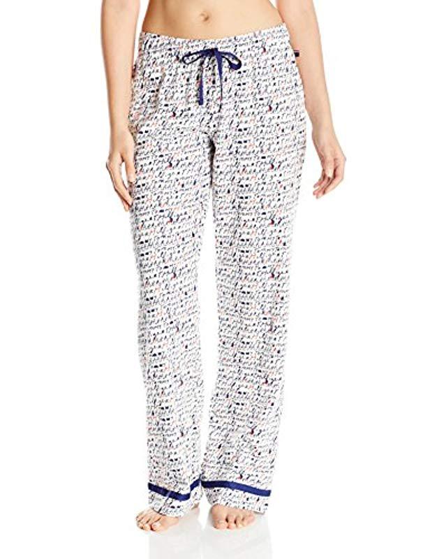 Tommy Hilfiger Top And Pant Bottom Lounge Pajama Set Pj in Blue - Lyst