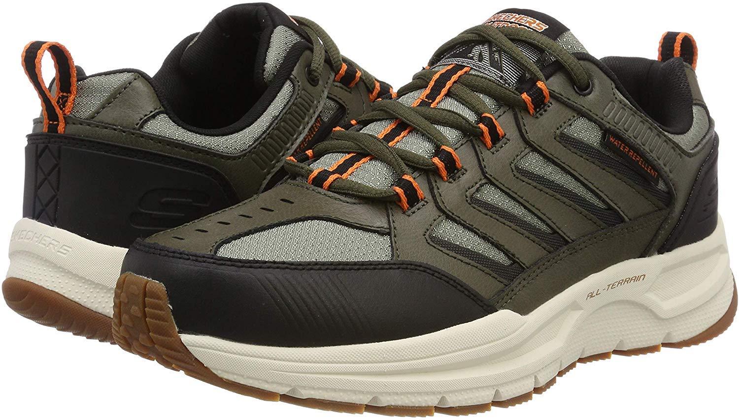 Skechers Leather Escape Plan 2.0 Oxford, Olive/black, 6.5 M Us for Men