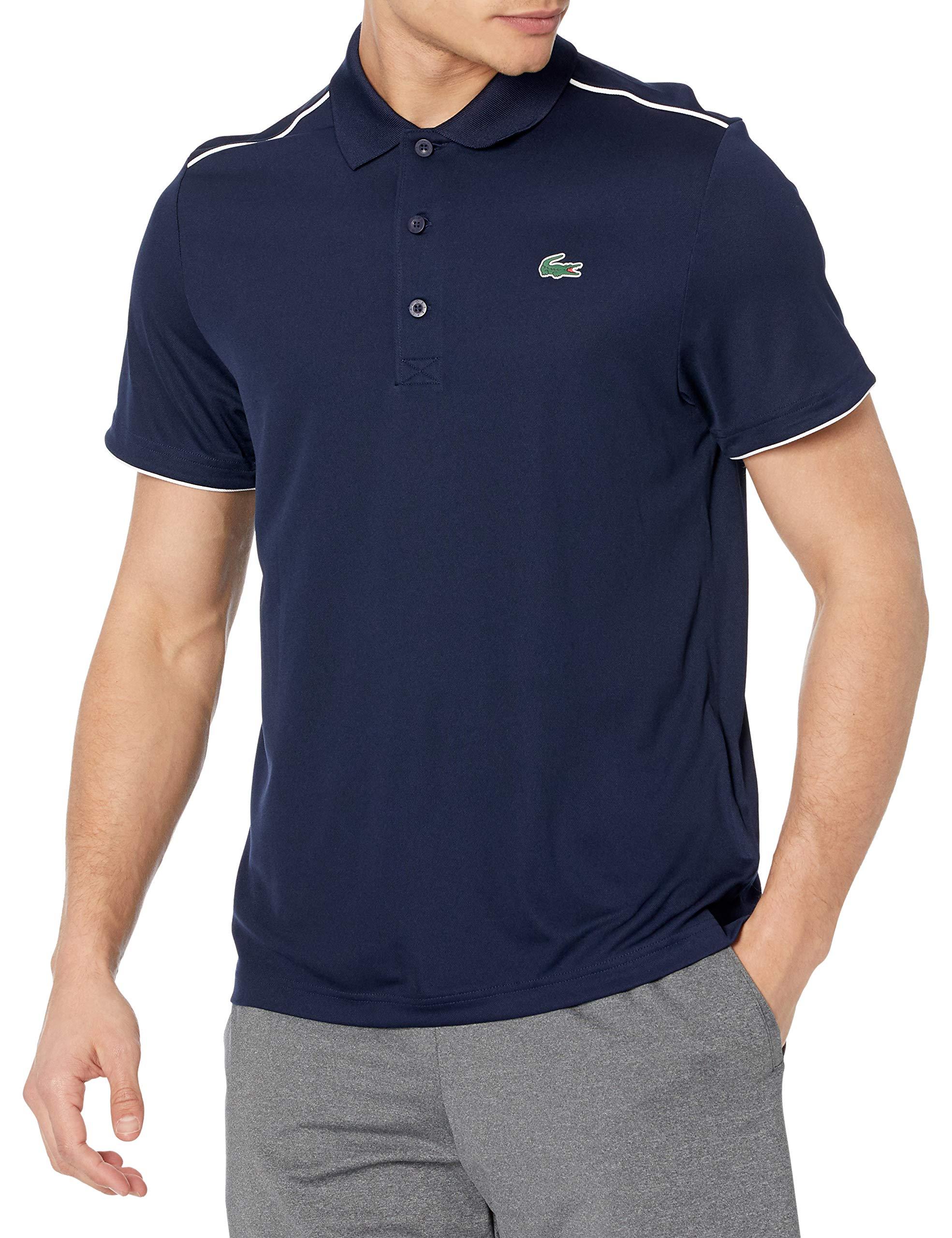 Lacoste Sport Short Sleeve Ultra Dry Polo Shirt With Shoulder Tipping in  Blue for Men | Lyst