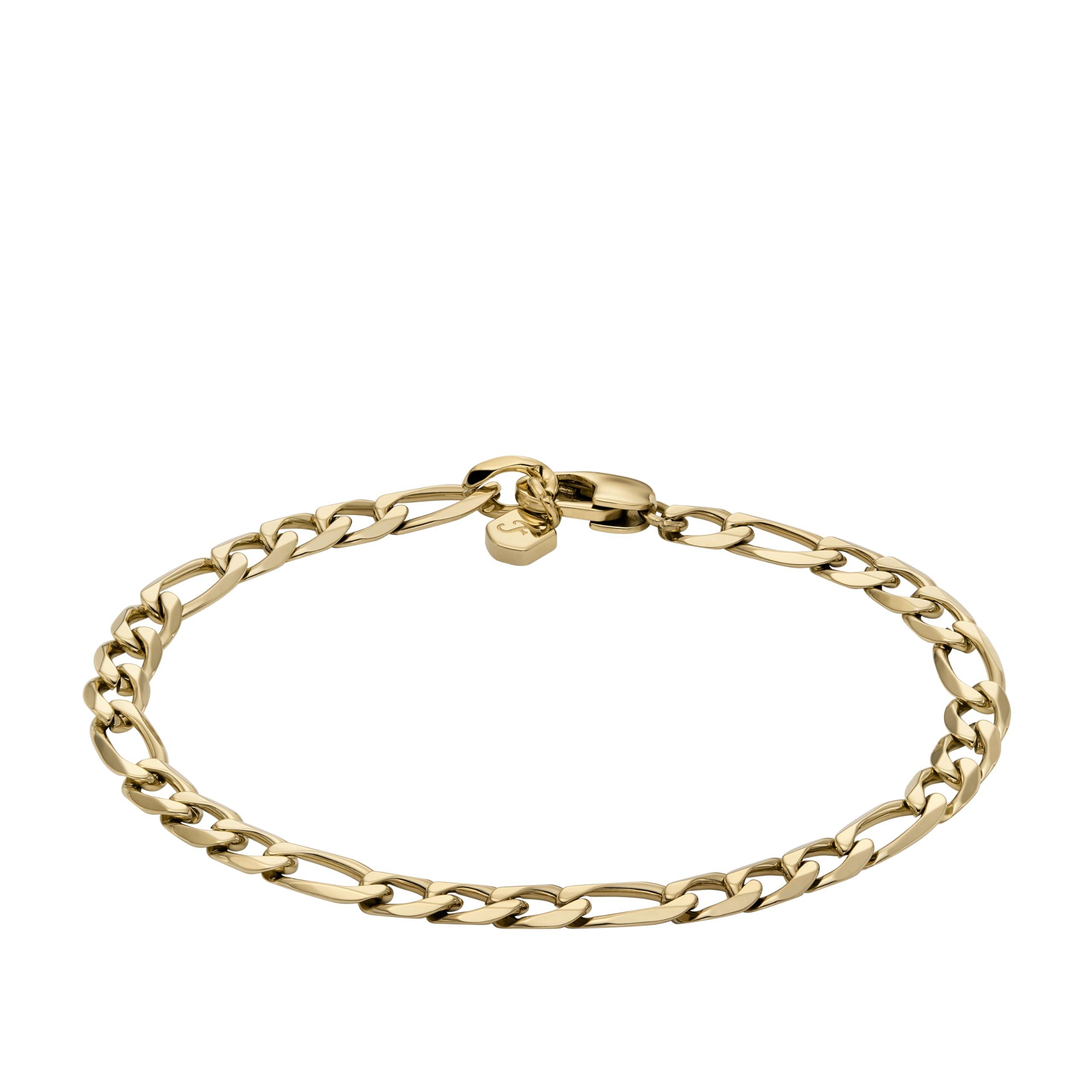 Bracciale Uomo Catena Figaro 9mm In Acciaio Inox 316L Con Placcato Oro – Lunghezza 8.5 Pollici