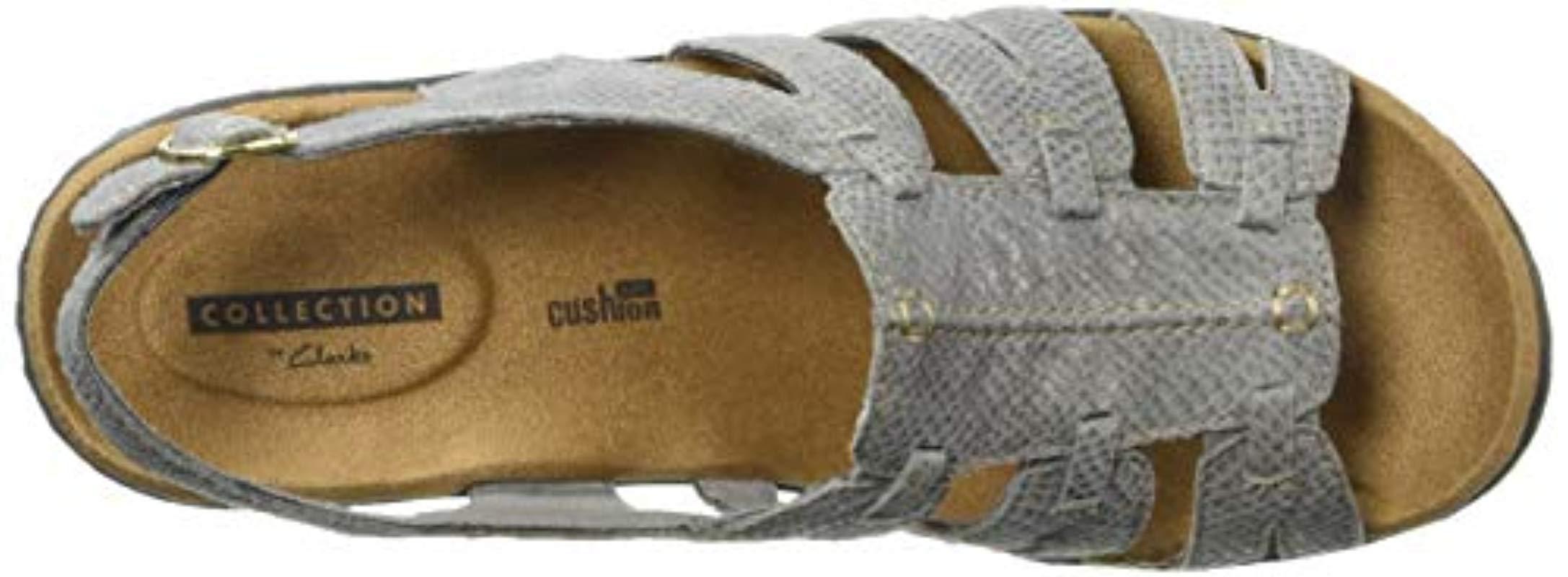 Clarks Leather Lexi Marigold Q Sandal in Light Grey Snake Print ...