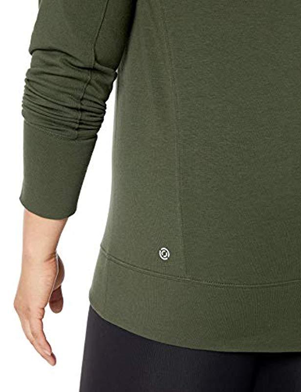 Core 10 Womens Soft Cotton Modal French Terry Fleece Crossed Front Yoga Sweatshirt XS-3X Brand