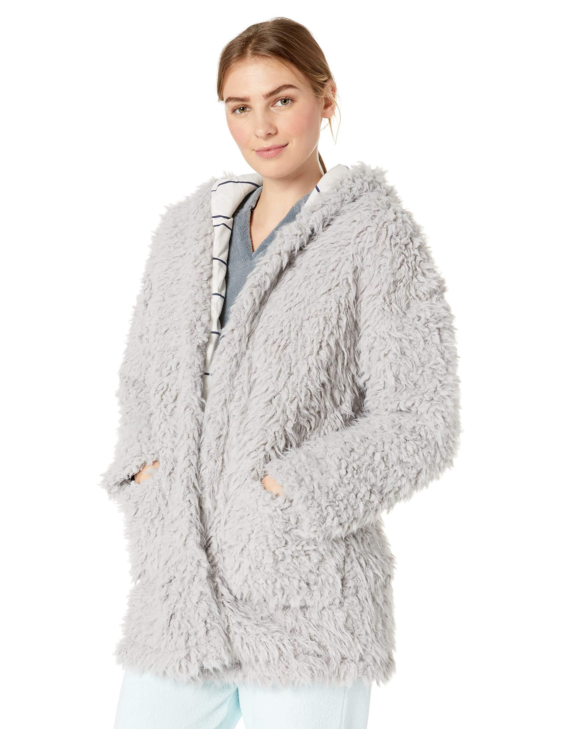 grey hooded teddy jacket