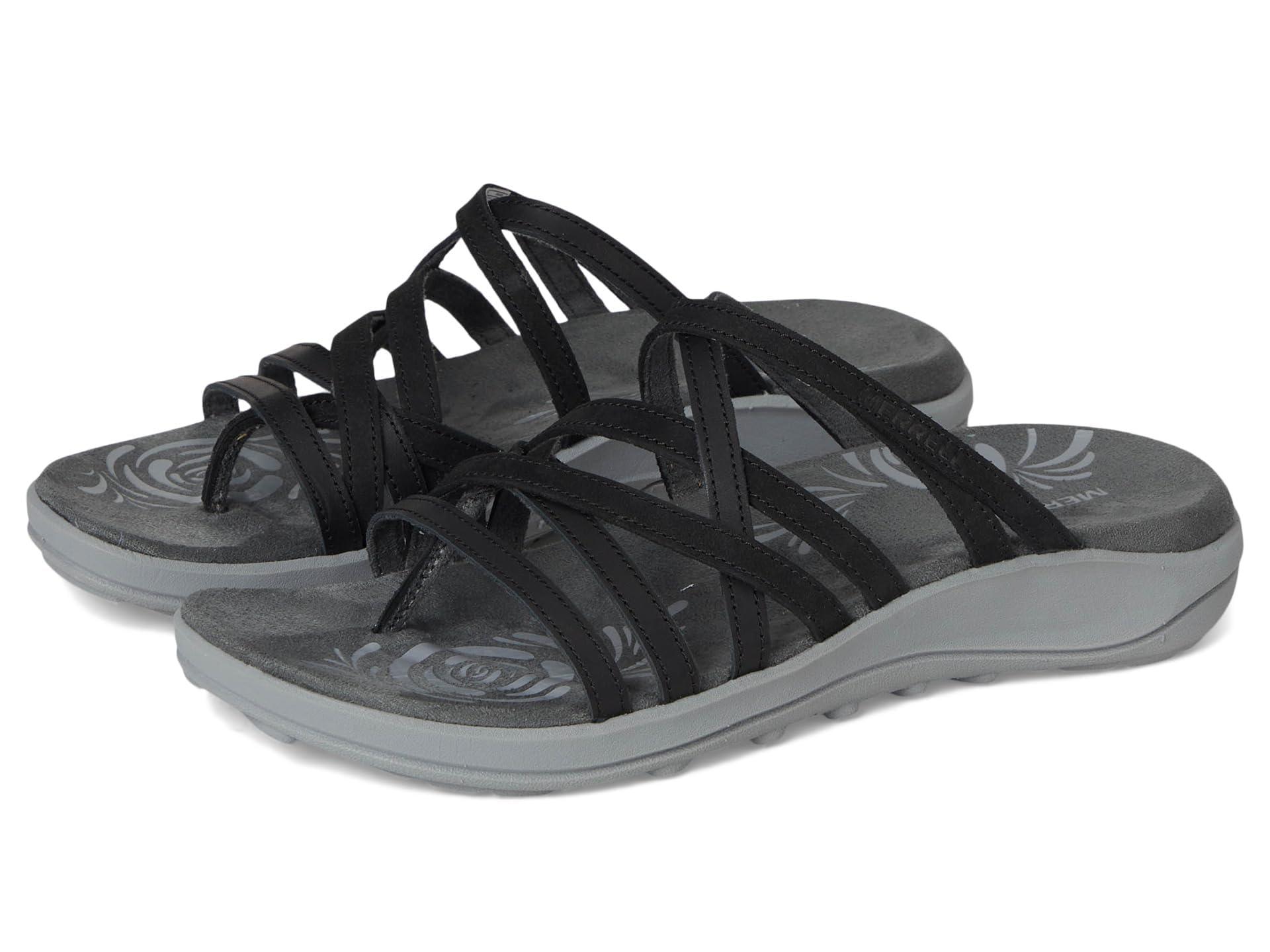 Merrell Harbor Post Sandals, Leather in Black Lyst