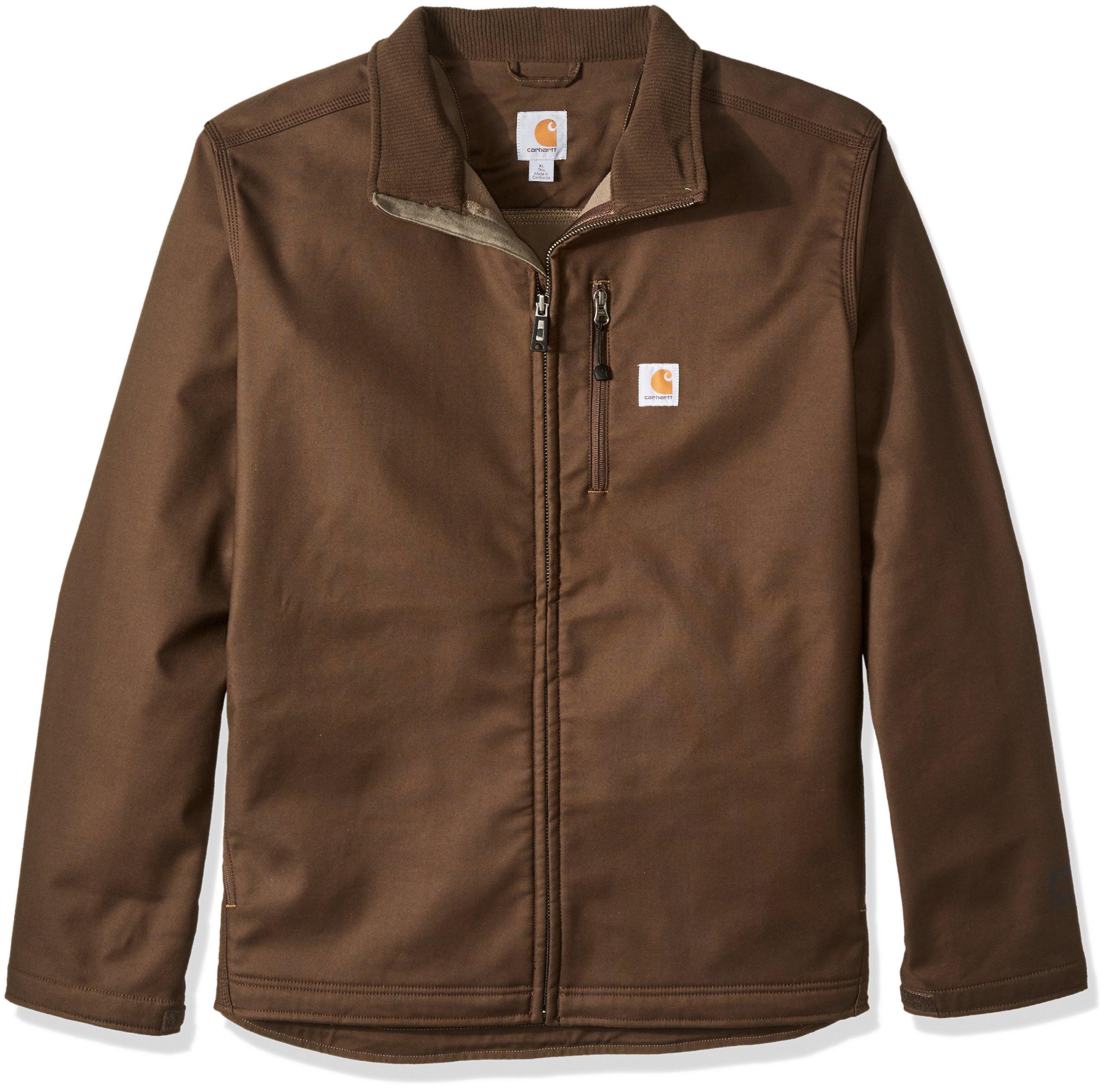 Carhartt Canvas Big & Tall Pineville Soft Shell Jacket in Dark Coffee