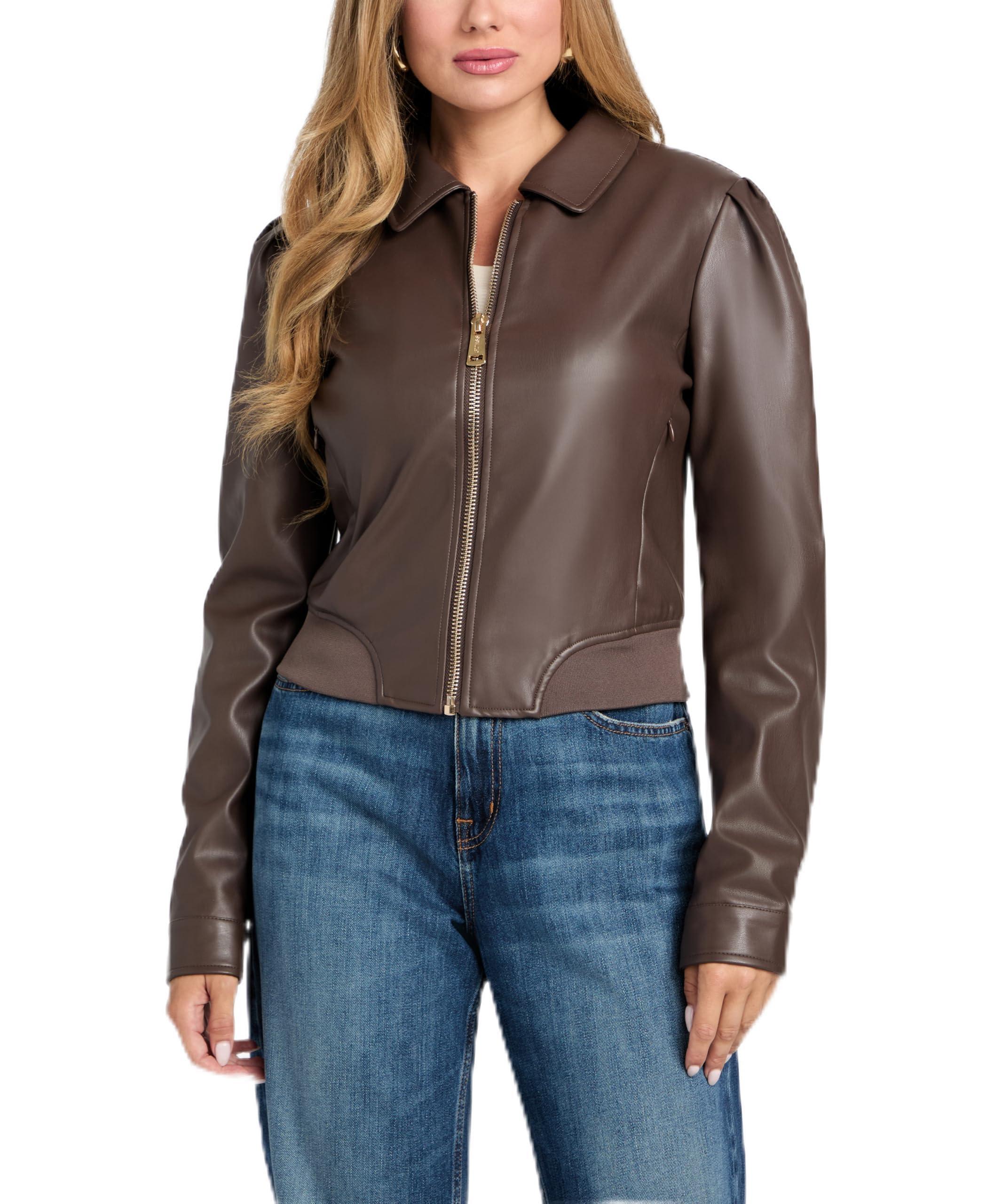 Guess Leather jackets for Women Online Sale up to 67% off Lyst