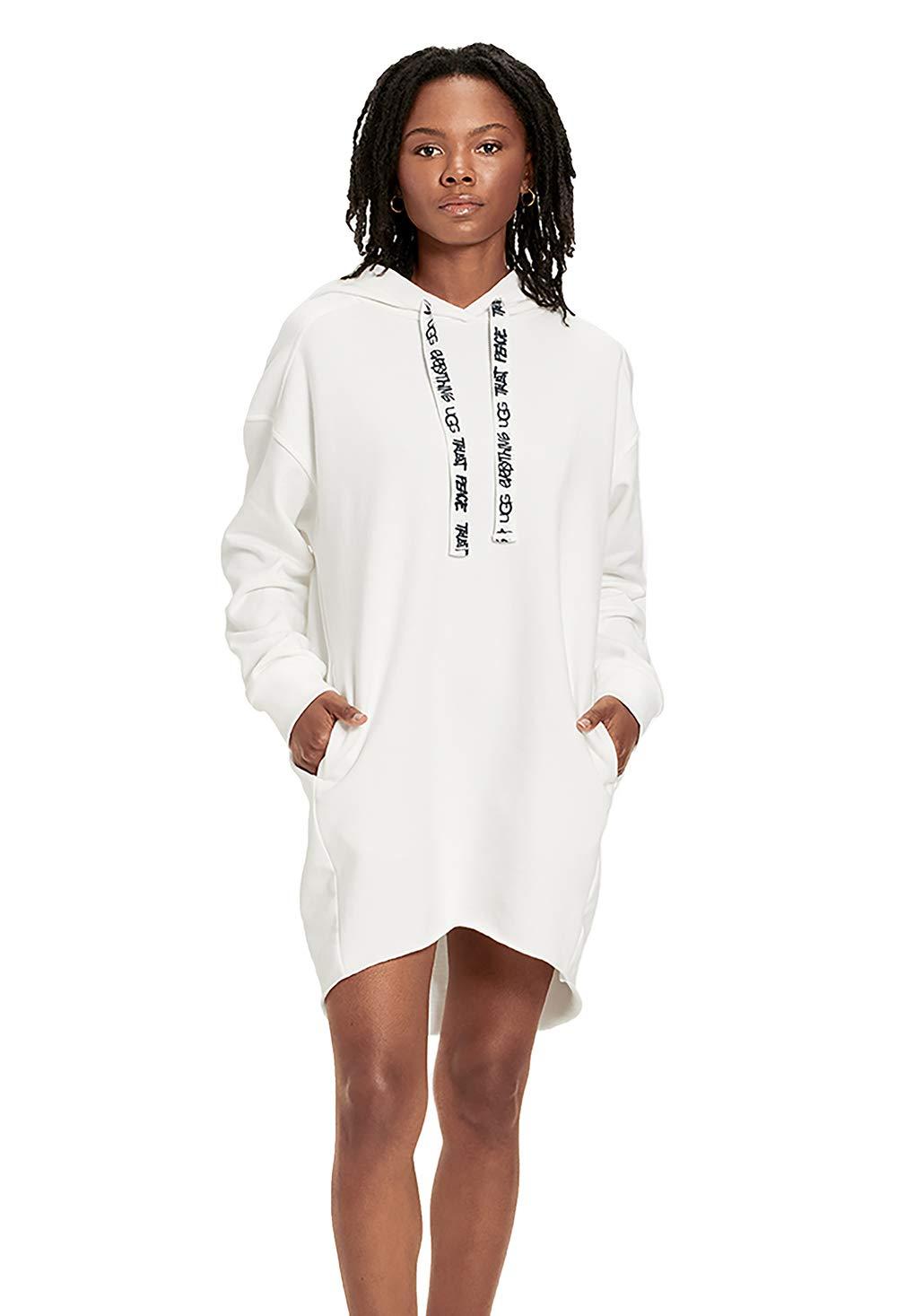 white hoodie dress