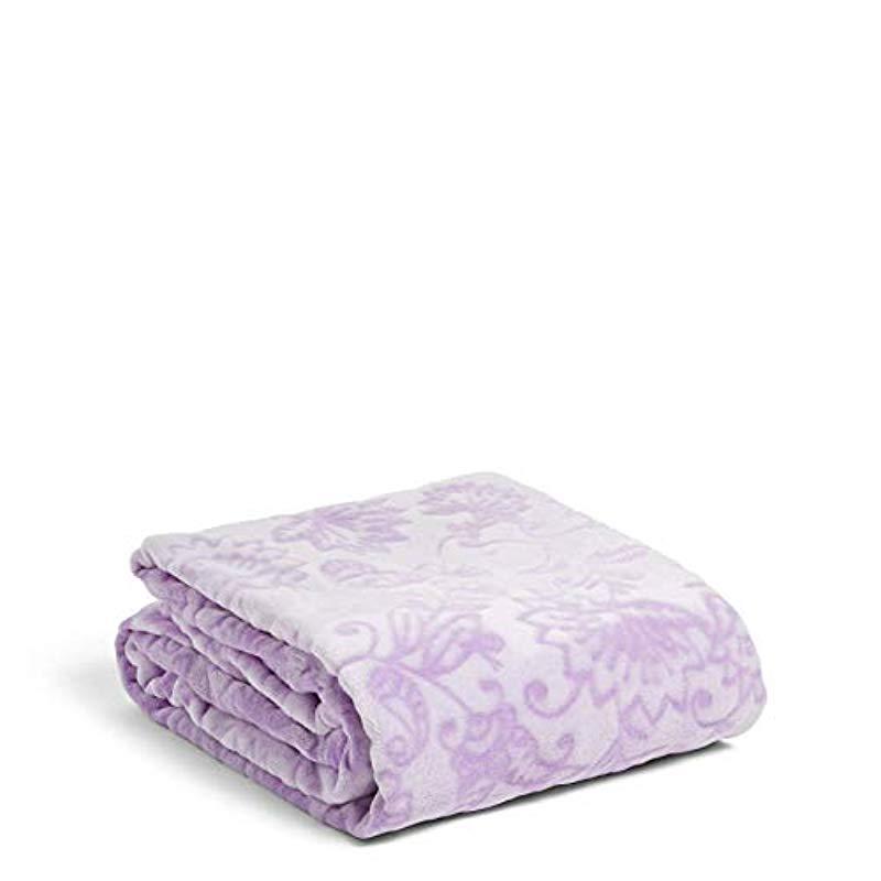 Vera Bradley Cotton Throw Blanket Fleece In Mint Flowers Green Lyst