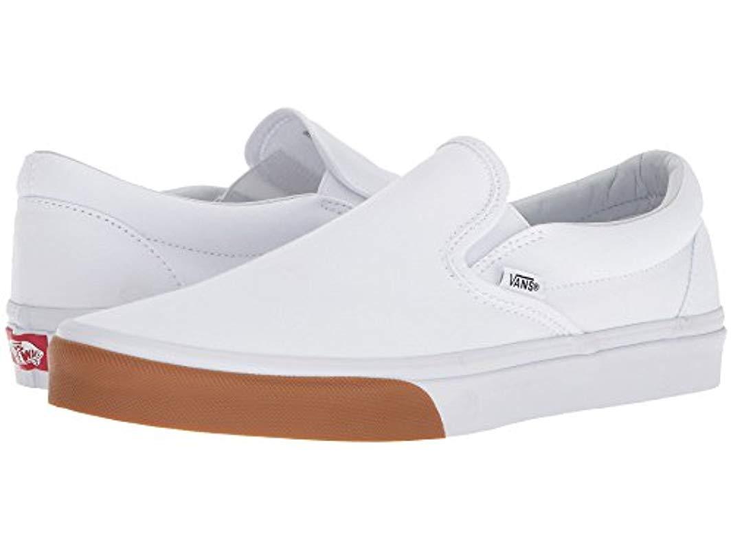 Vans Classic Slip-on Shoes (gum Bumper) True White/true White, Us 7.5/us 9  for Men | Lyst