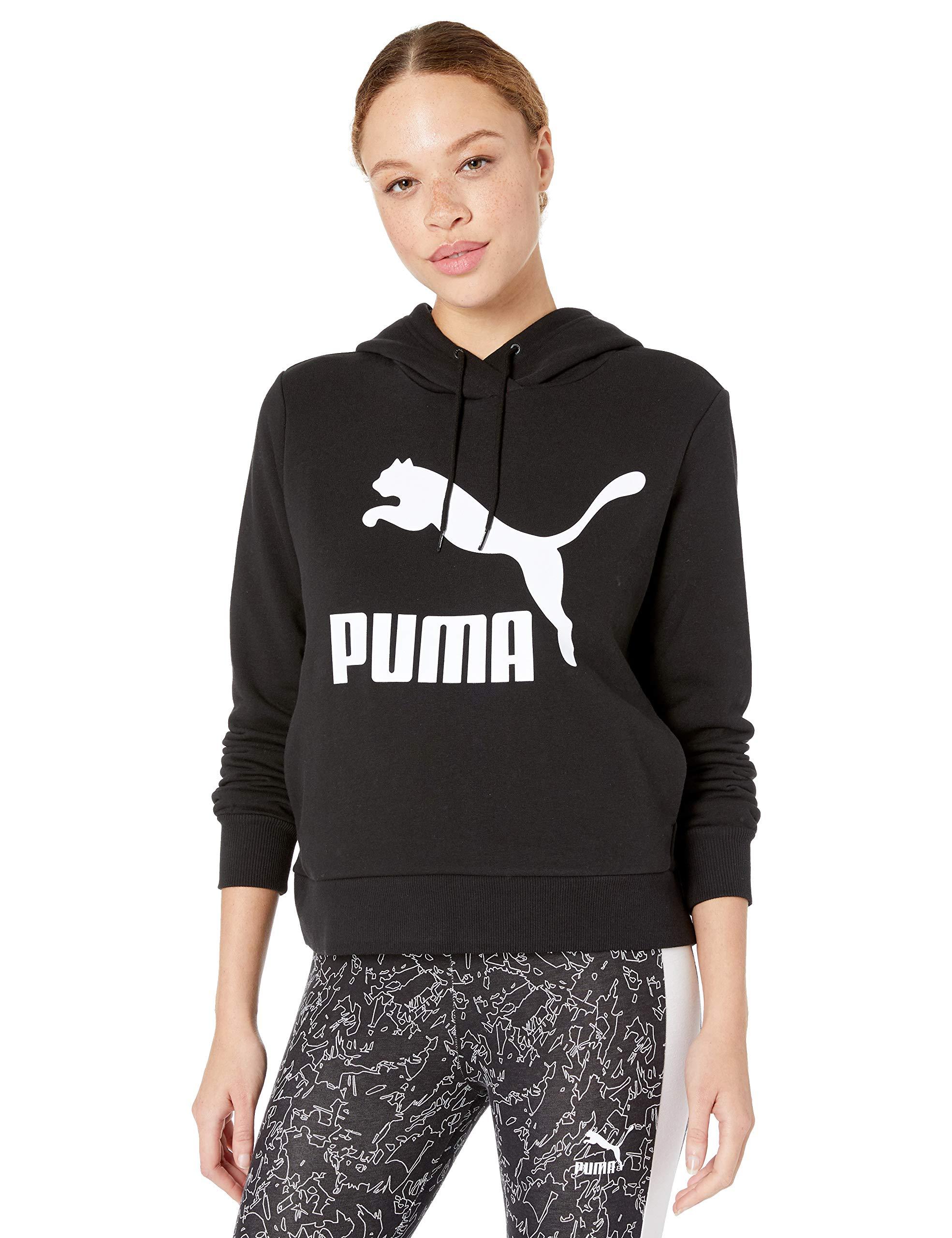 PUMA Cotton Classics Logo Hoodie in Black - Save 4% - Lyst