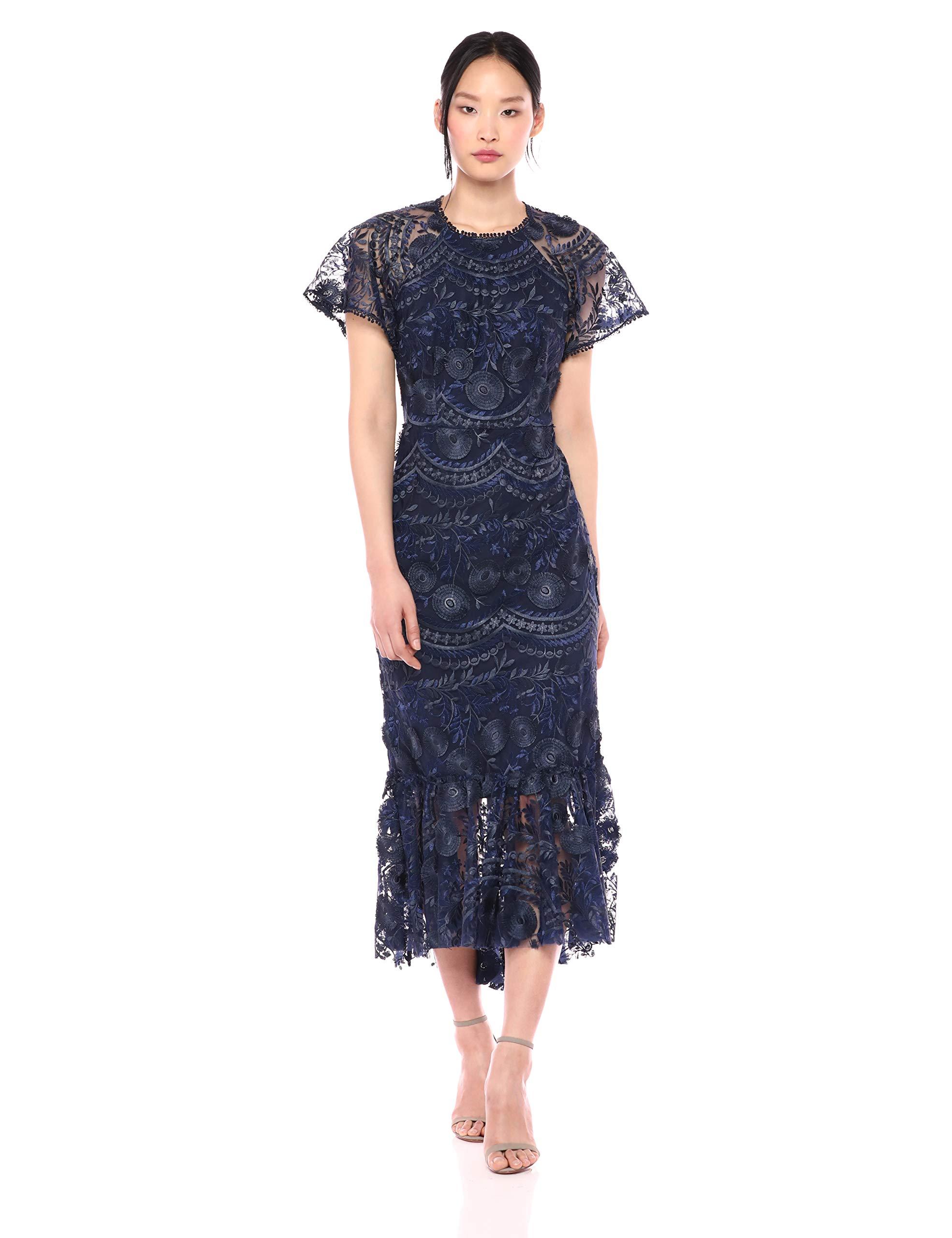 shoshanna blue lace dress